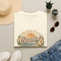 T-Shirt — 'Beautiful' Retro Beach Sunset Floral Graphic Tee