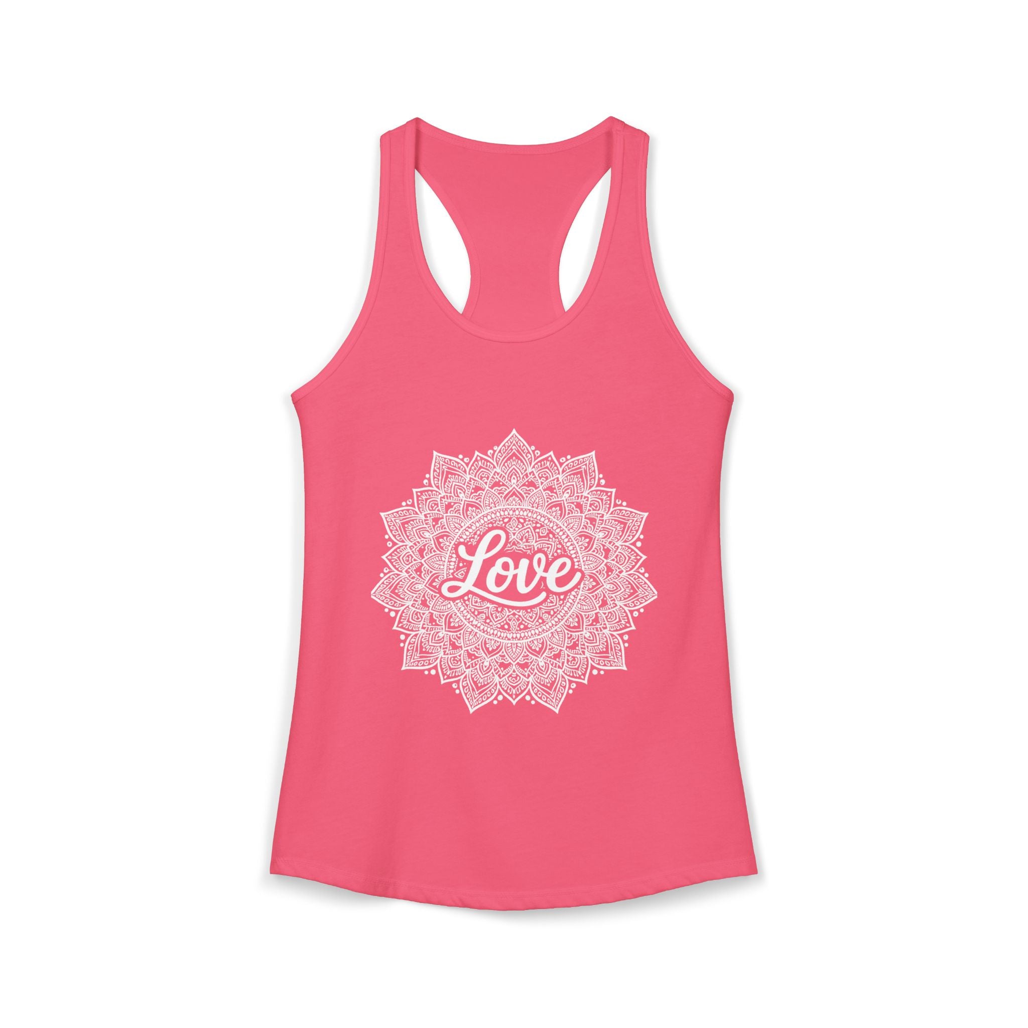 Love Mandala Tank Top for Women – Boho Racerback Beach Shirt