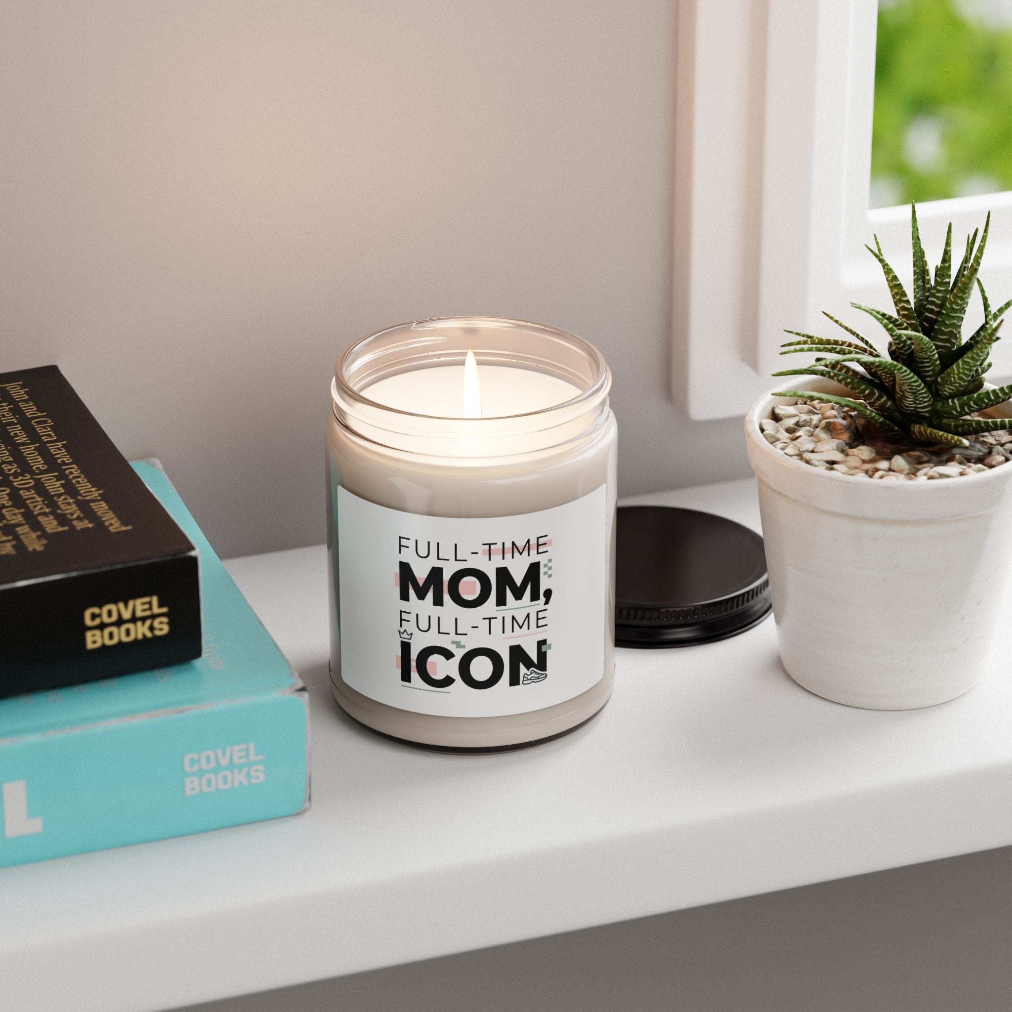 Full-Time Mom, Full-Time Icon Candle | Scented Soy Candle, Minimal Streetwear Mom