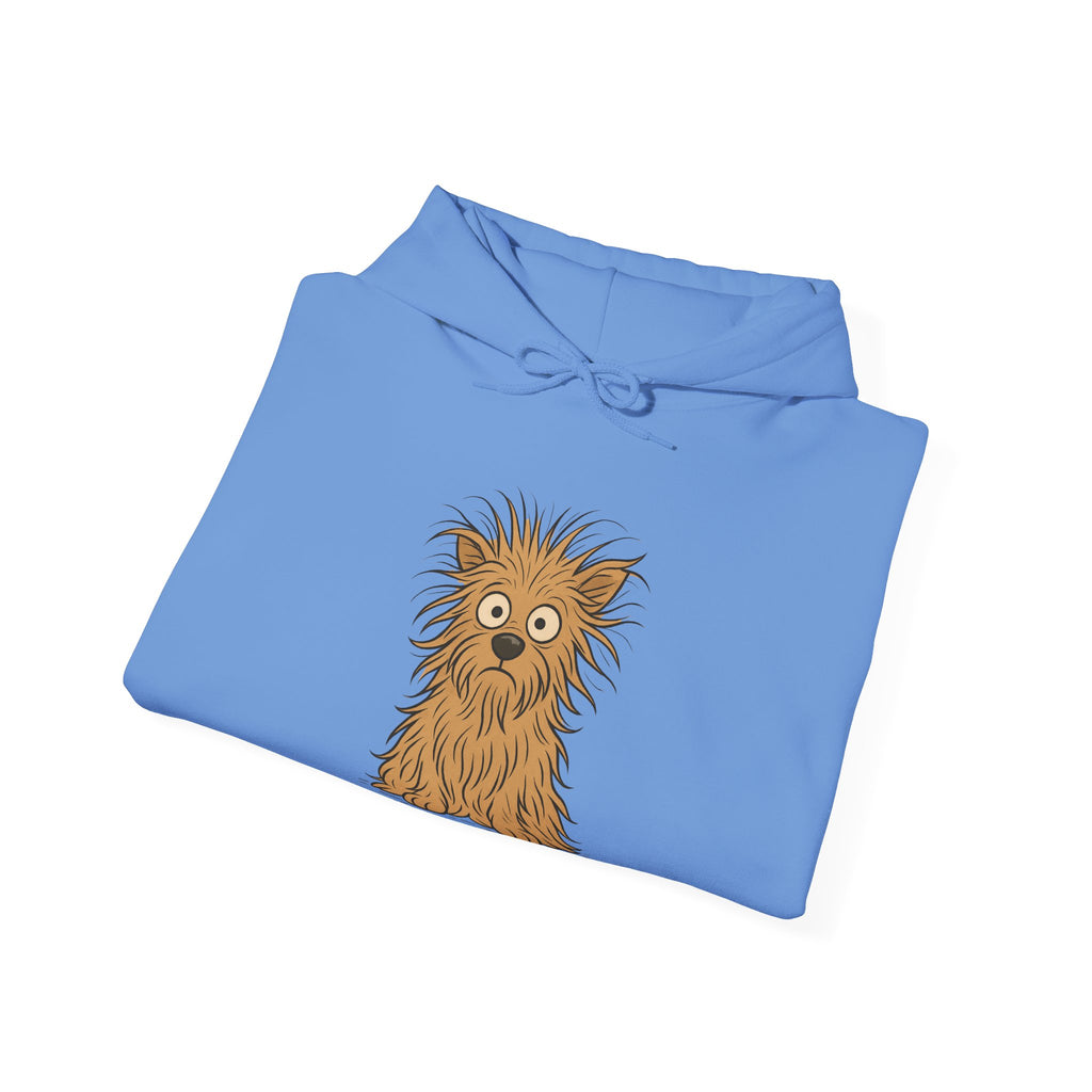 Hoodie — Cute Fluffy Dog "Send Treats and Reassurance" Graphic