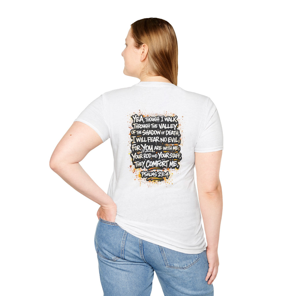 T-Shirt — Psalms 23:4 "I Will Fear No Evil" Christian Faith Graphic Tee