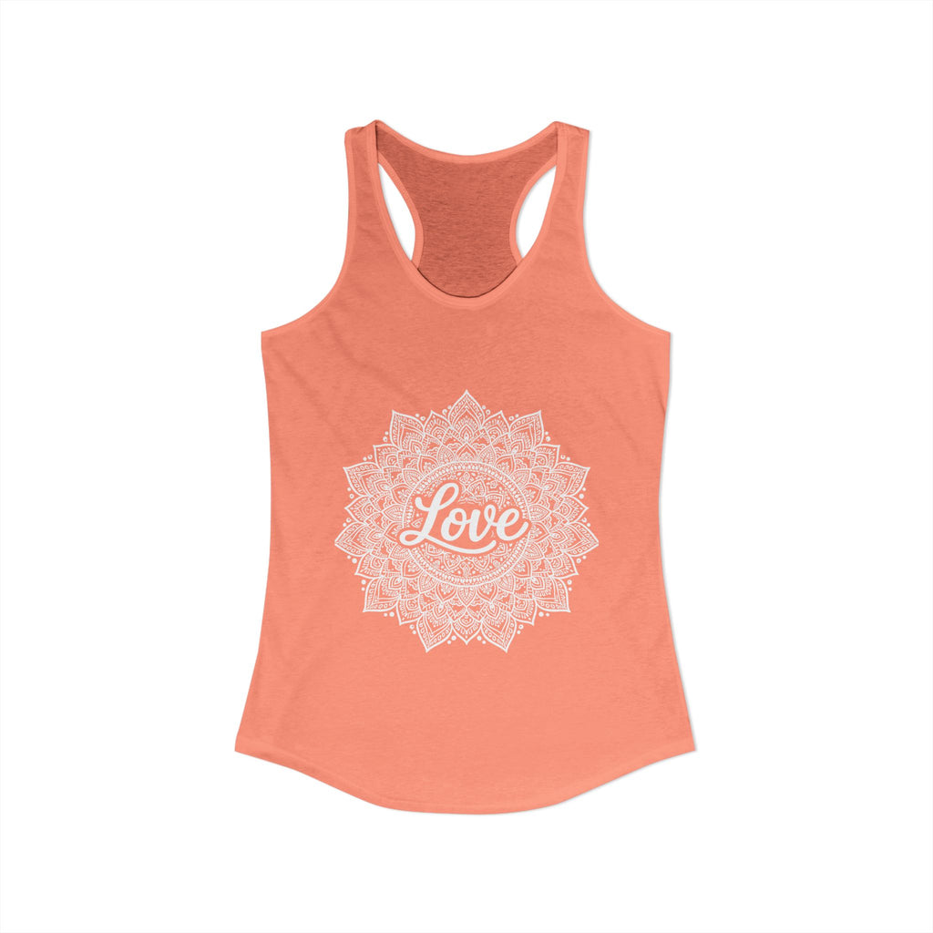 Love Mandala Tank Top for Women – Boho Racerback Beach Shirt