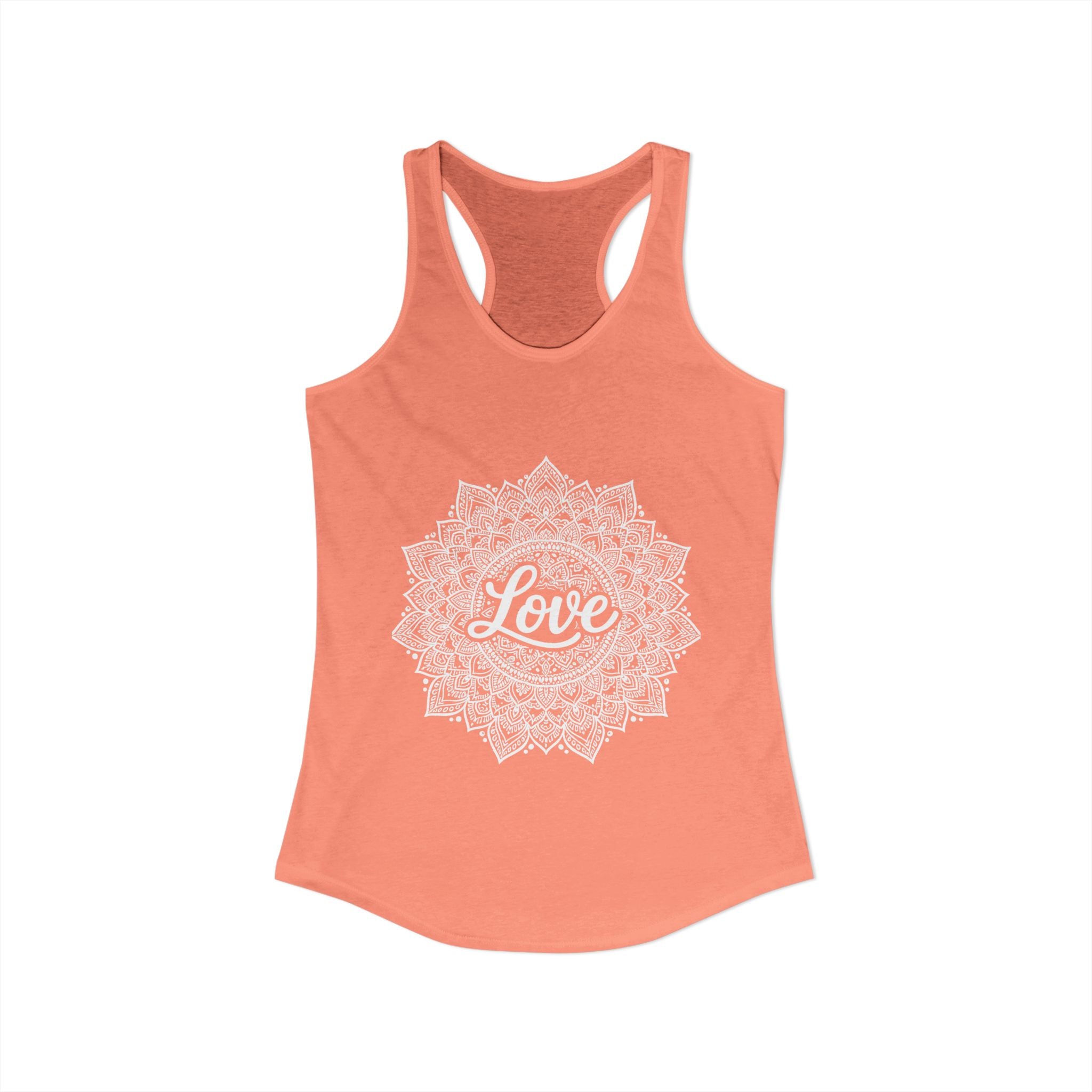 Love Mandala Tank Top for Women – Boho Racerback Beach Shirt