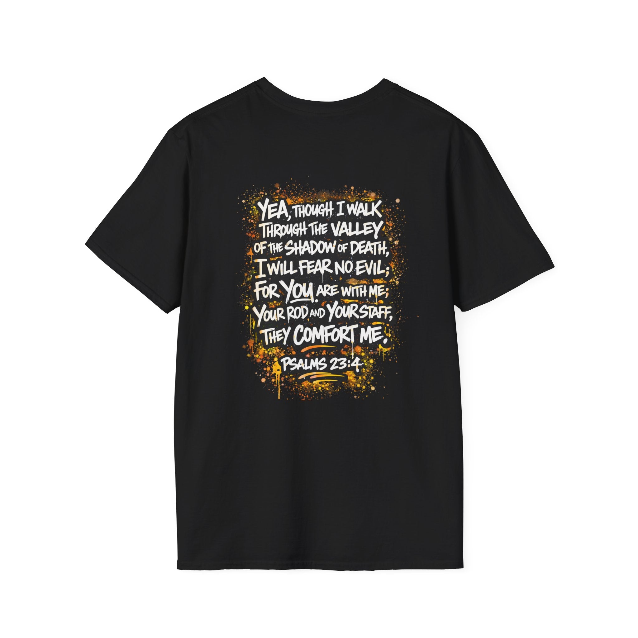 T-Shirt — Psalms 23:4 "I Will Fear No Evil" Christian Faith Graphic Tee