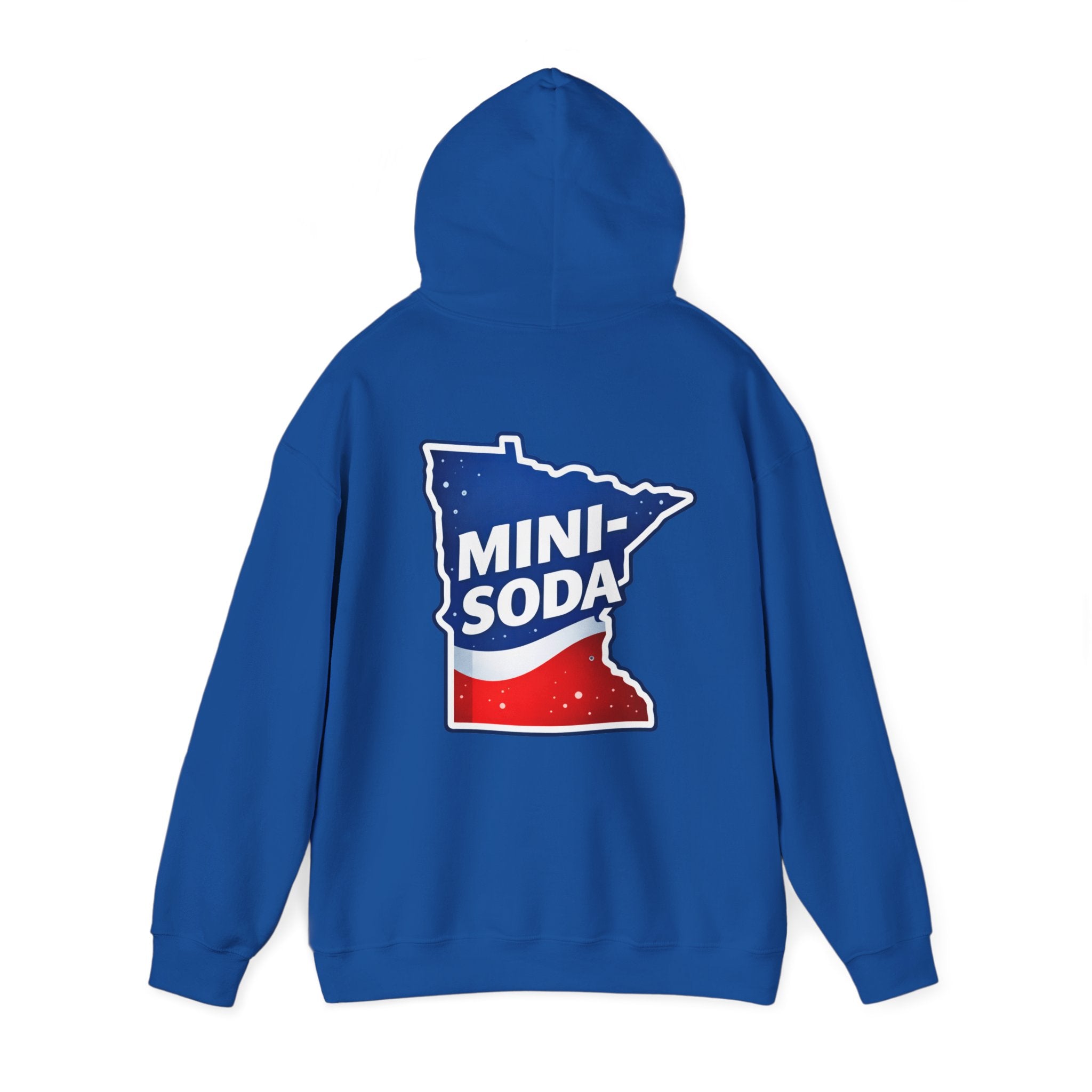 Minnesota Mini-Soda Hooded Sweatshirt — Red White & Blue State Graphic