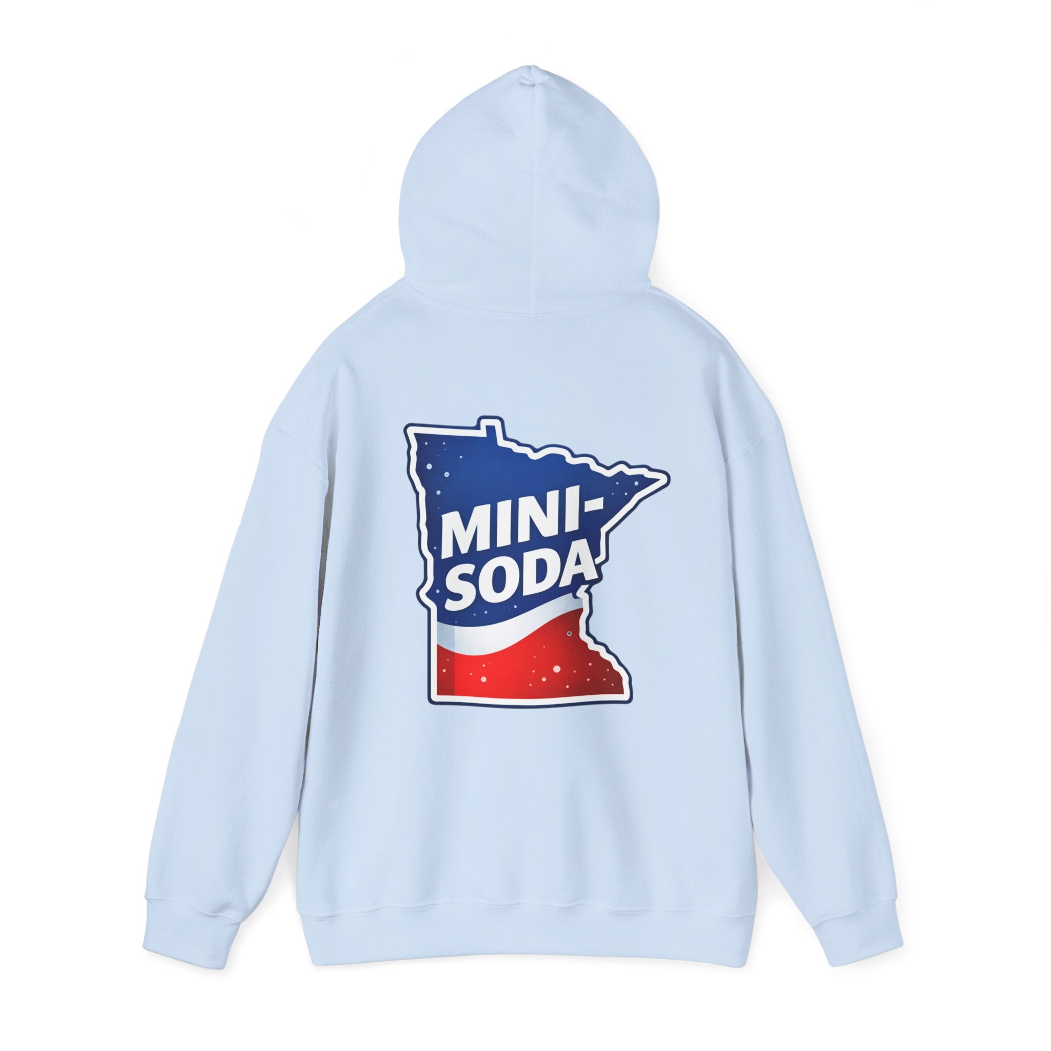 Minnesota Mini-Soda Hooded Sweatshirt — Red White & Blue State Graphic
