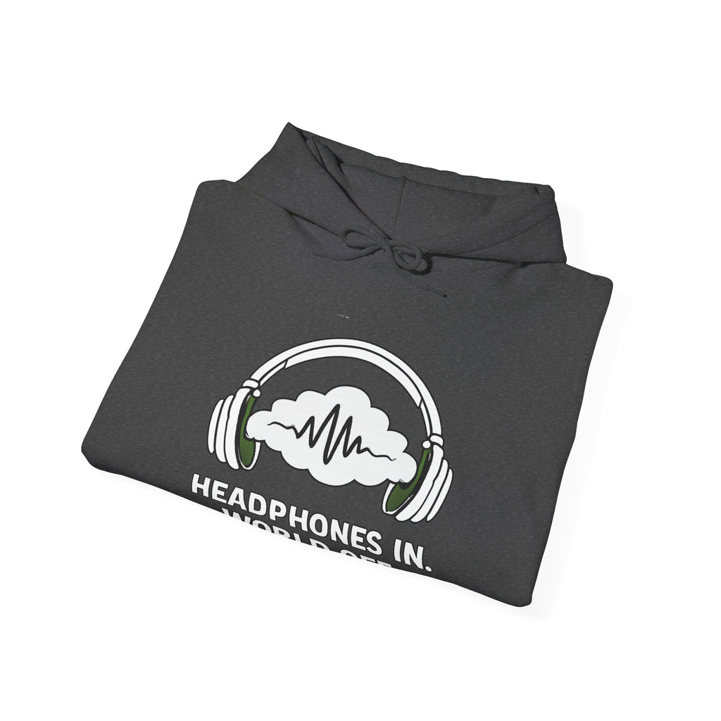 Headphones In World Off Hoodie — Music Lover Graphic Pullover