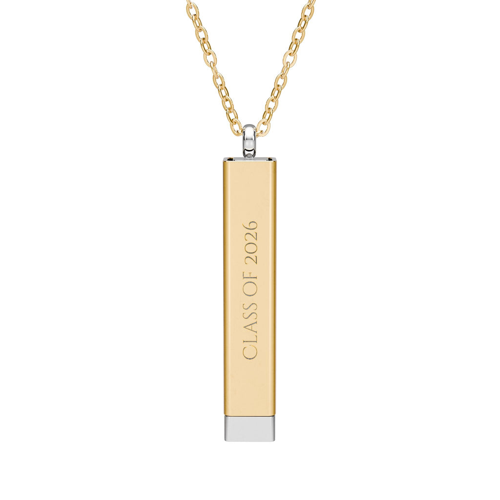 Hidden Message Sliding Bar Necklace | Engraved Slide-Out Secret Message Graduation