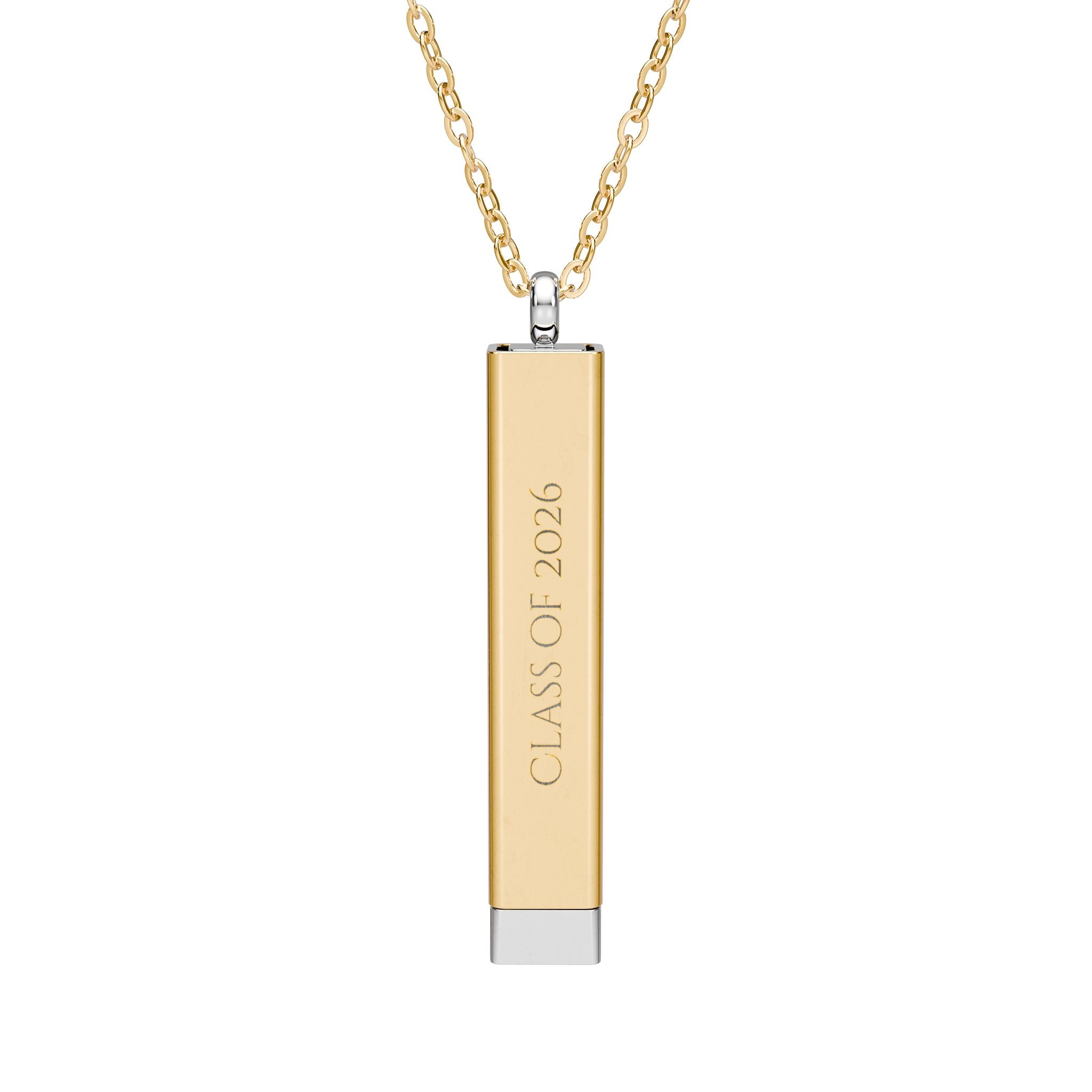 Hidden Message Sliding Bar Necklace | Engraved Slide-Out Secret Message Graduation