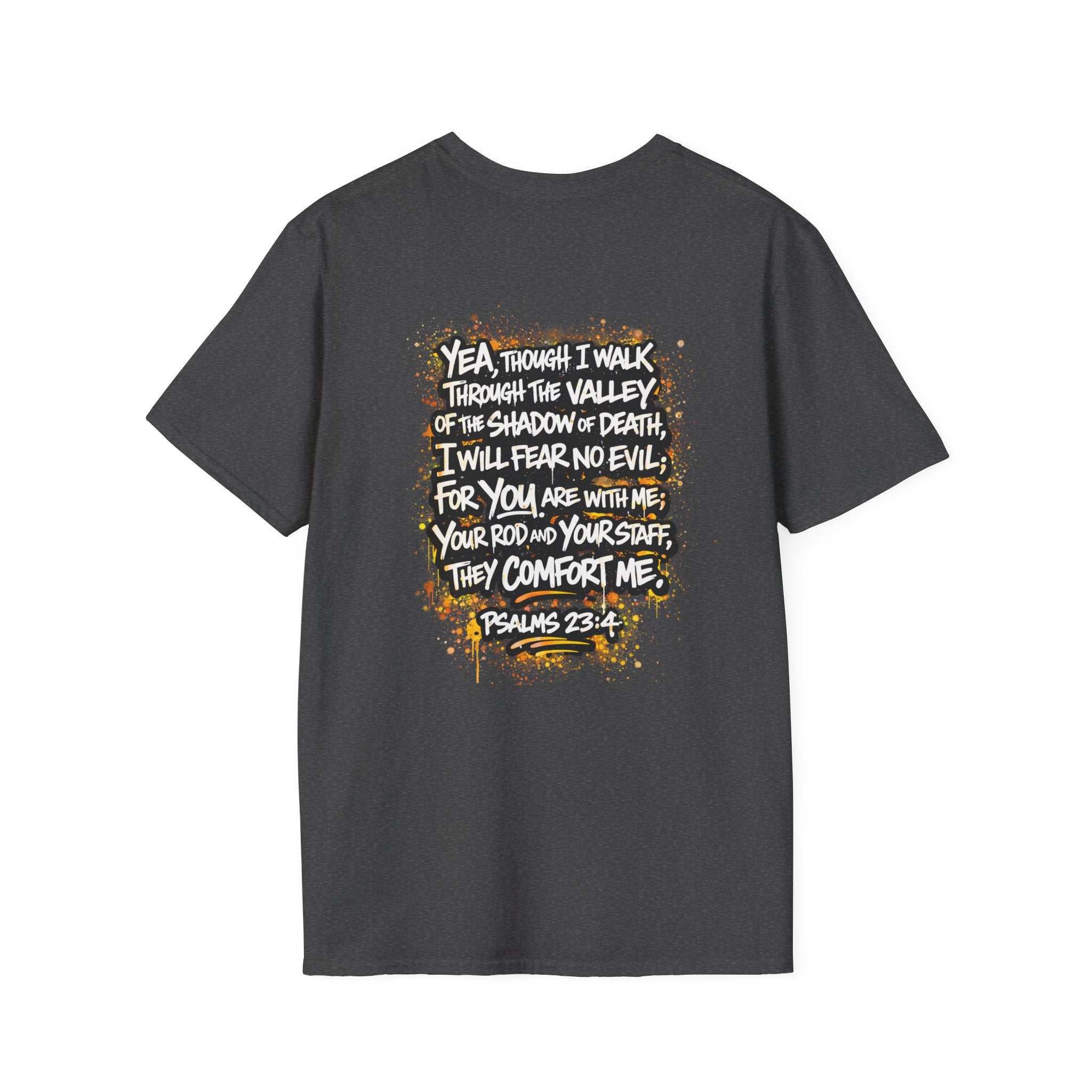 T-Shirt — Psalms 23:4 "I Will Fear No Evil" Christian Faith Graphic Tee