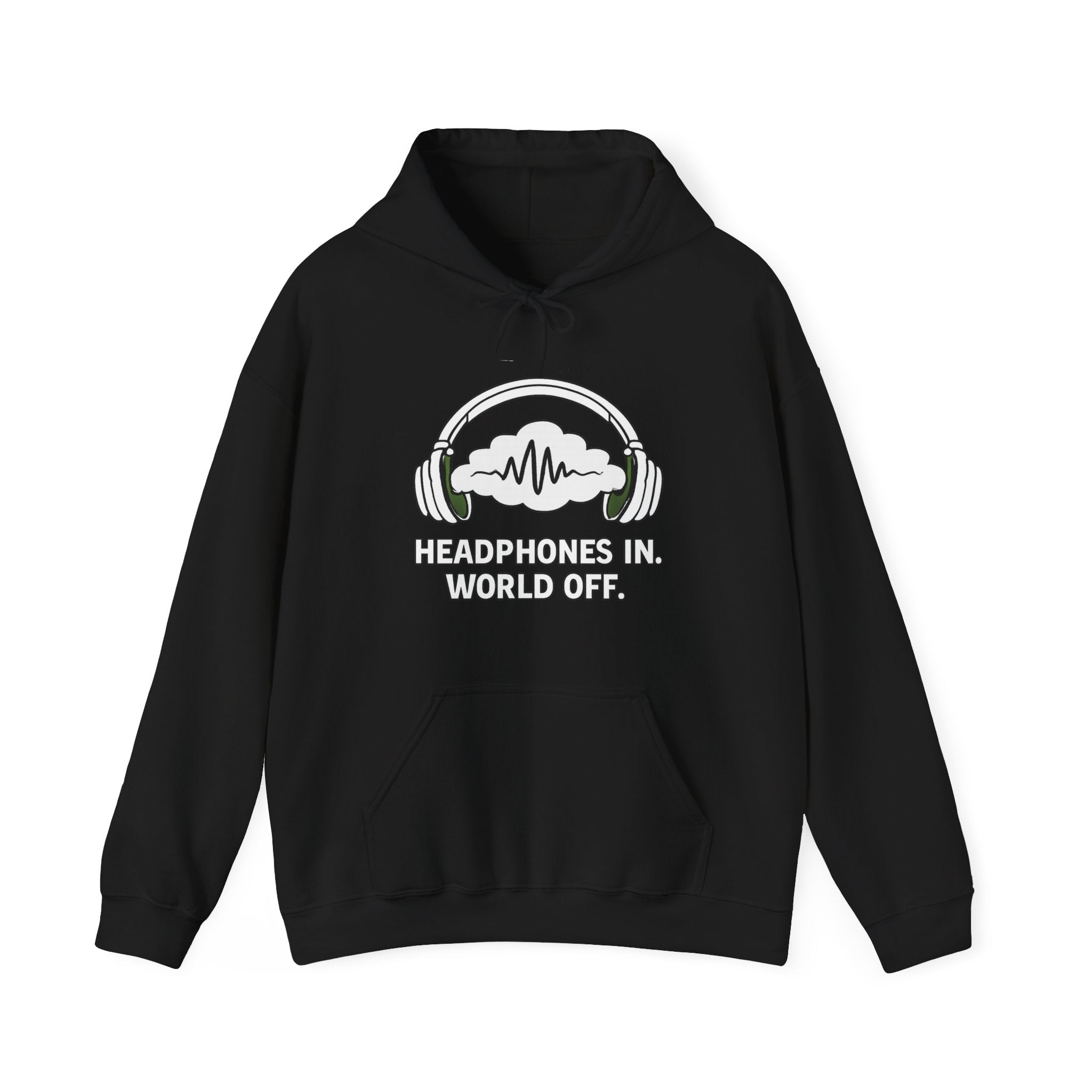 Headphones In World Off Hoodie — Music Lover Graphic Pullover
