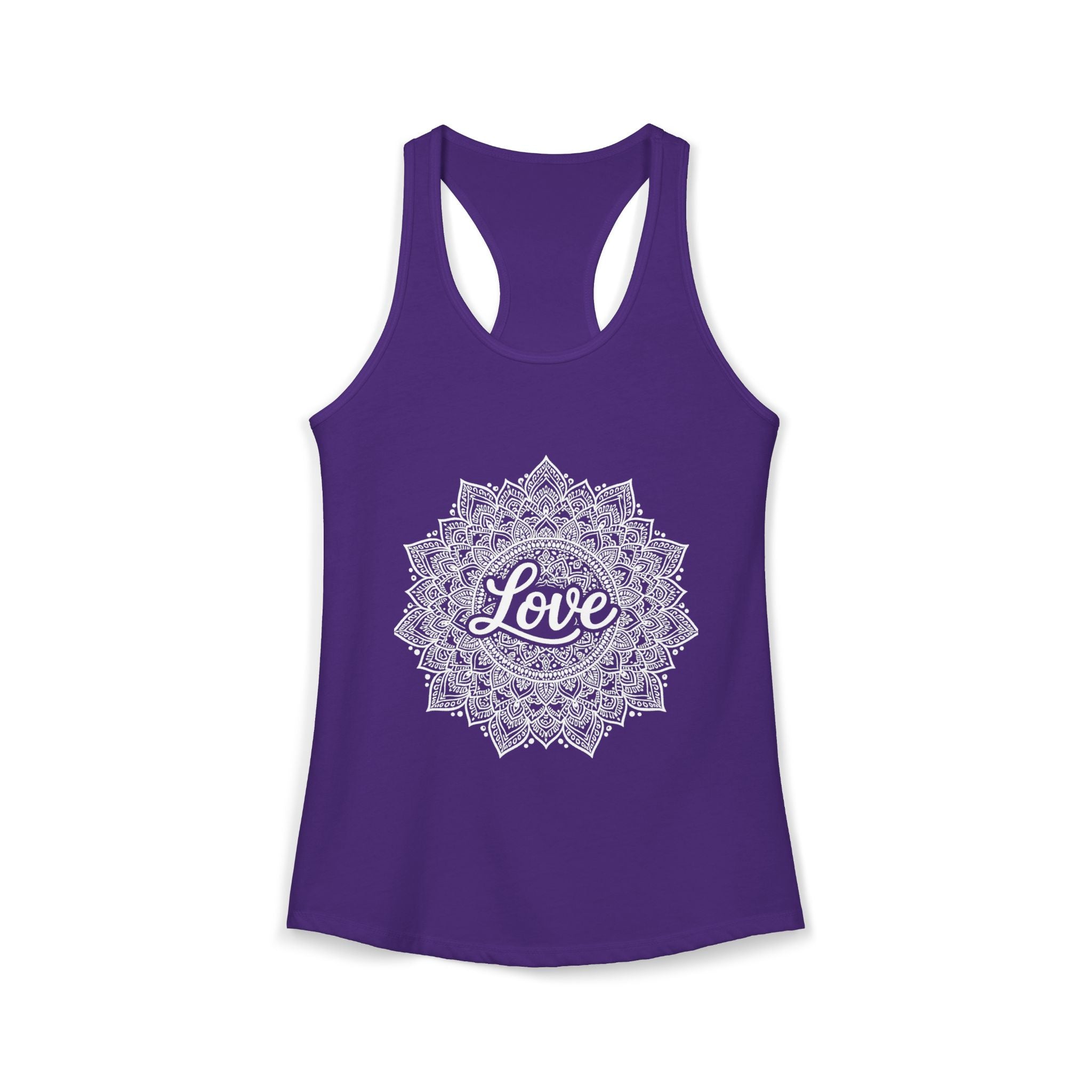 Love Mandala Tank Top for Women – Boho Racerback Beach Shirt
