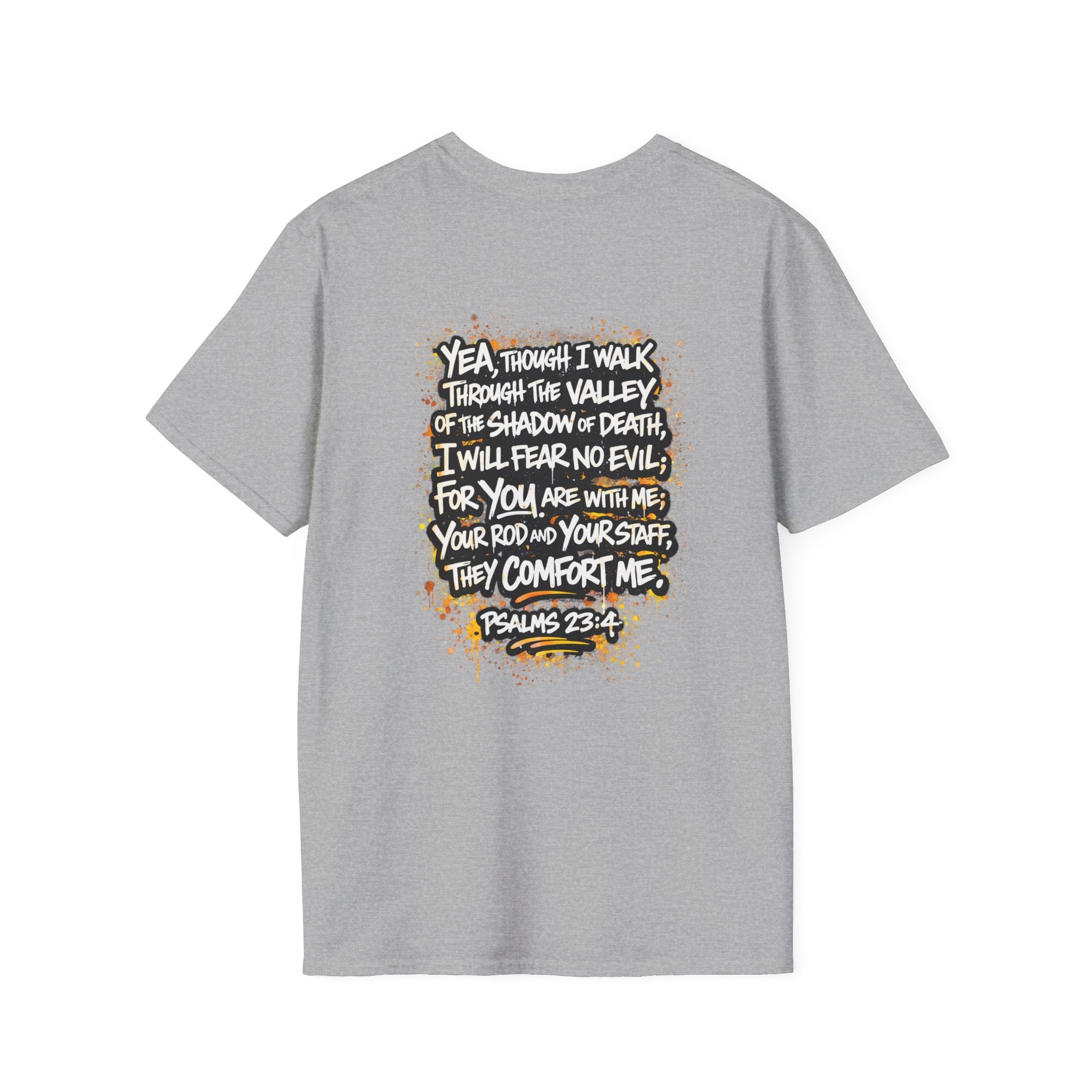 T-Shirt — Psalms 23:4 "I Will Fear No Evil" Christian Faith Graphic Tee