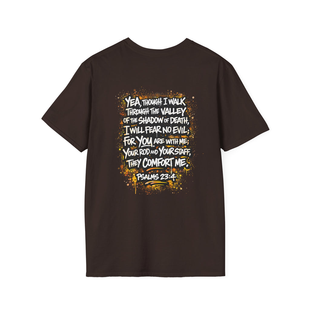T-Shirt — Psalms 23:4 "I Will Fear No Evil" Christian Faith Graphic Tee