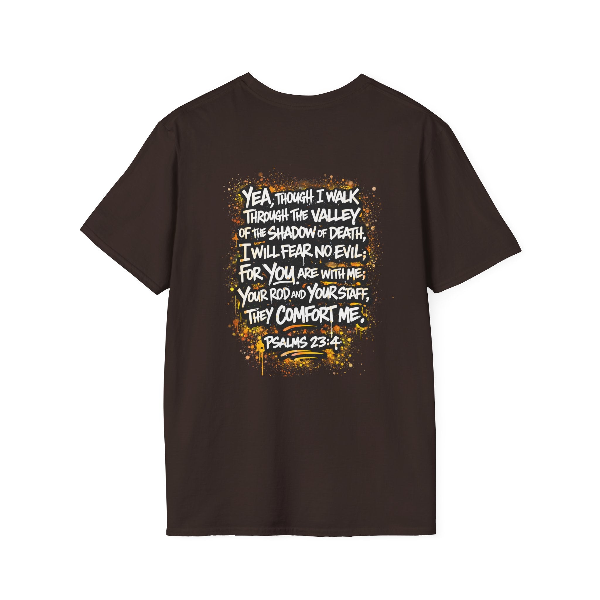 T-Shirt — Psalms 23:4 "I Will Fear No Evil" Christian Faith Graphic Tee