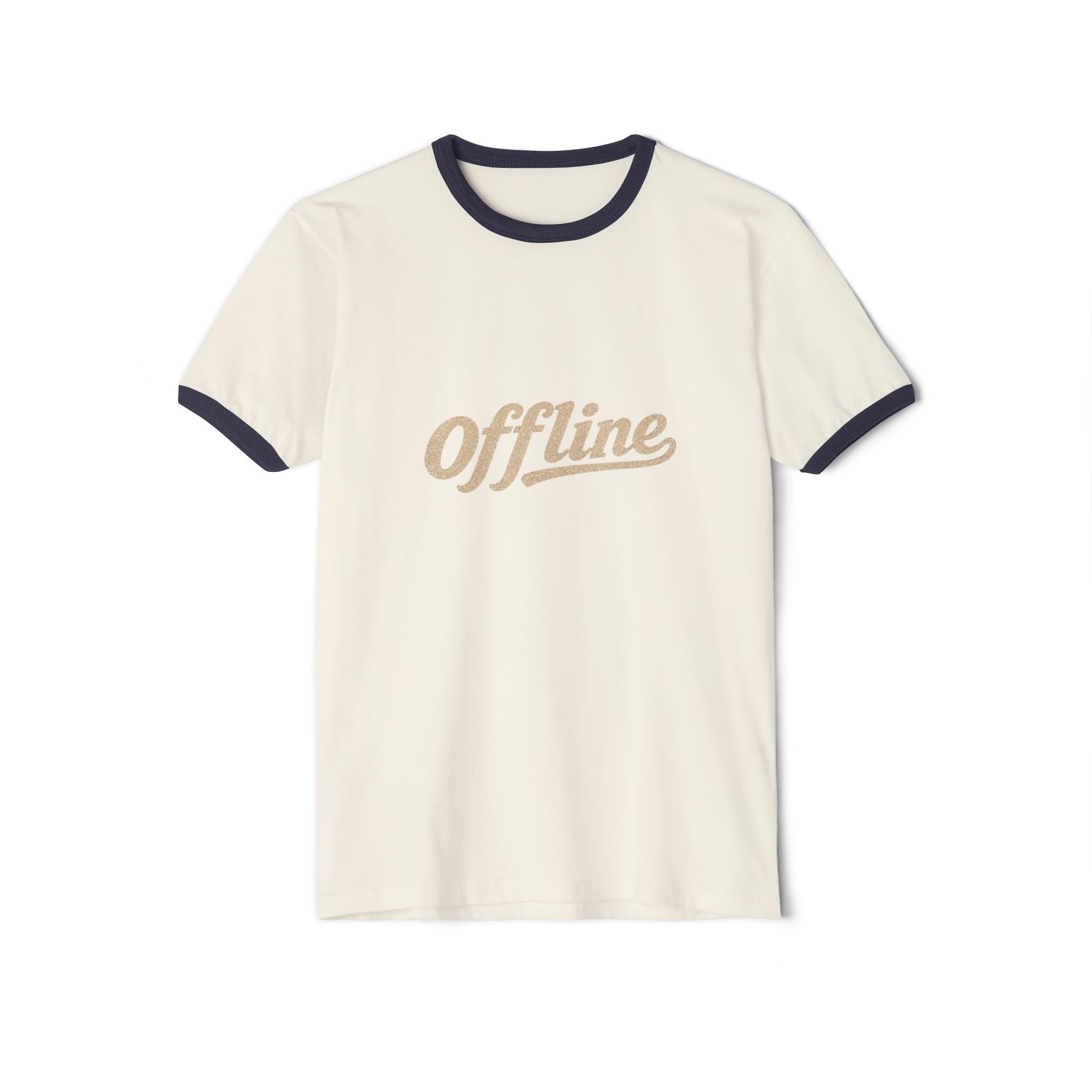 Retro 'Offline' Ringer T-Shirt — Vintage Casual Tee for Digital Detox