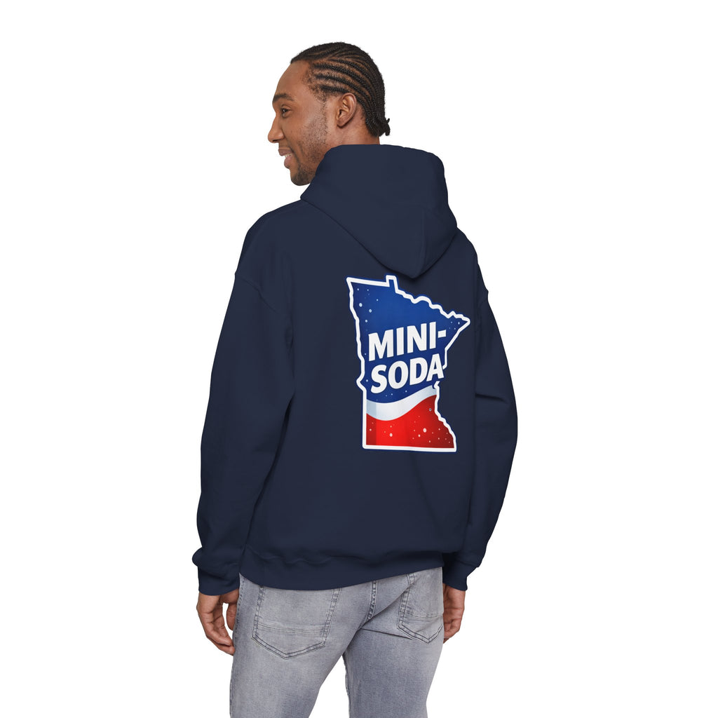 Minnesota Mini-Soda Hooded Sweatshirt — Red White & Blue State Graphic