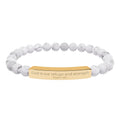 God is our refuge and strength - Natural Stone Bar Bracelet