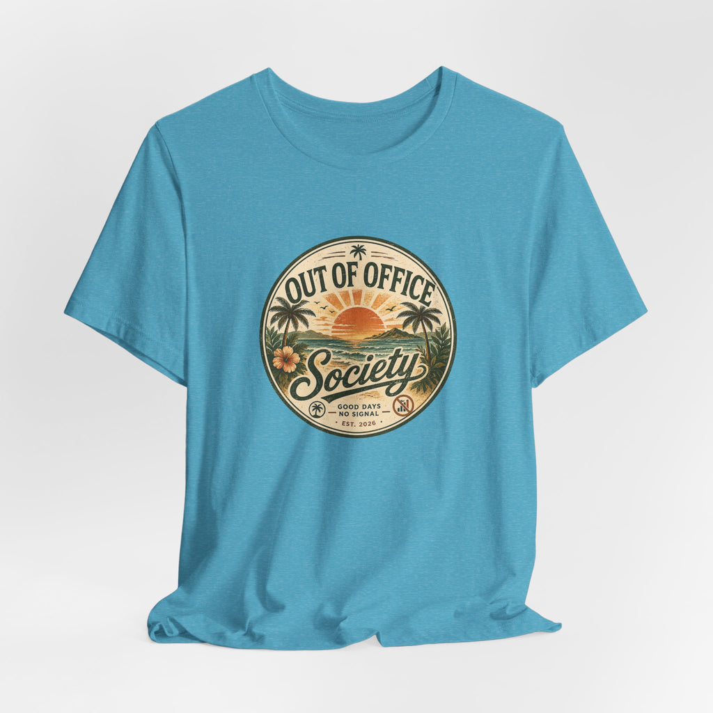 Out of Office Society Tee — Vacation Vibes Sunset Graphic T-Shirt