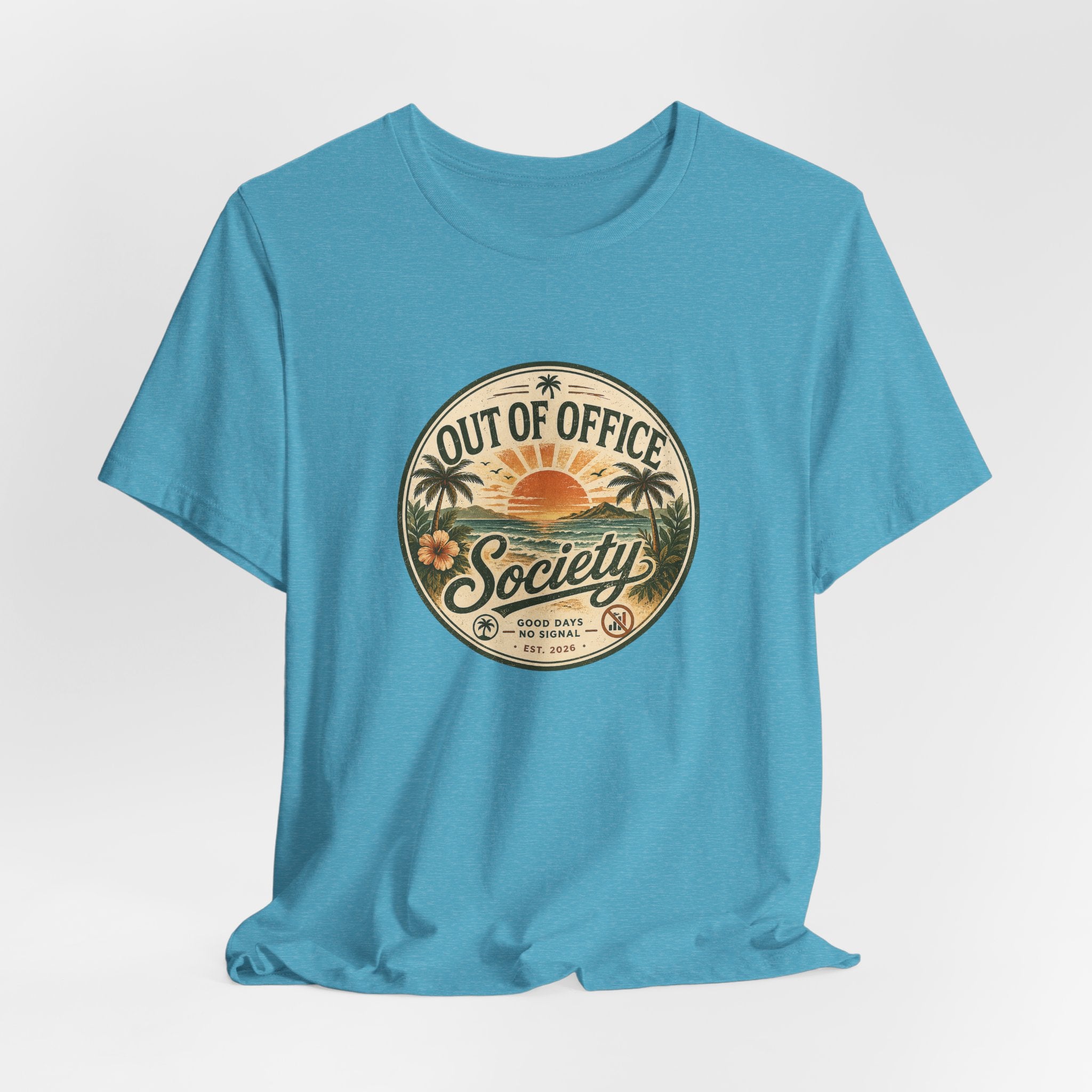 Out of Office Society Tee — Vacation Vibes Sunset Graphic T-Shirt