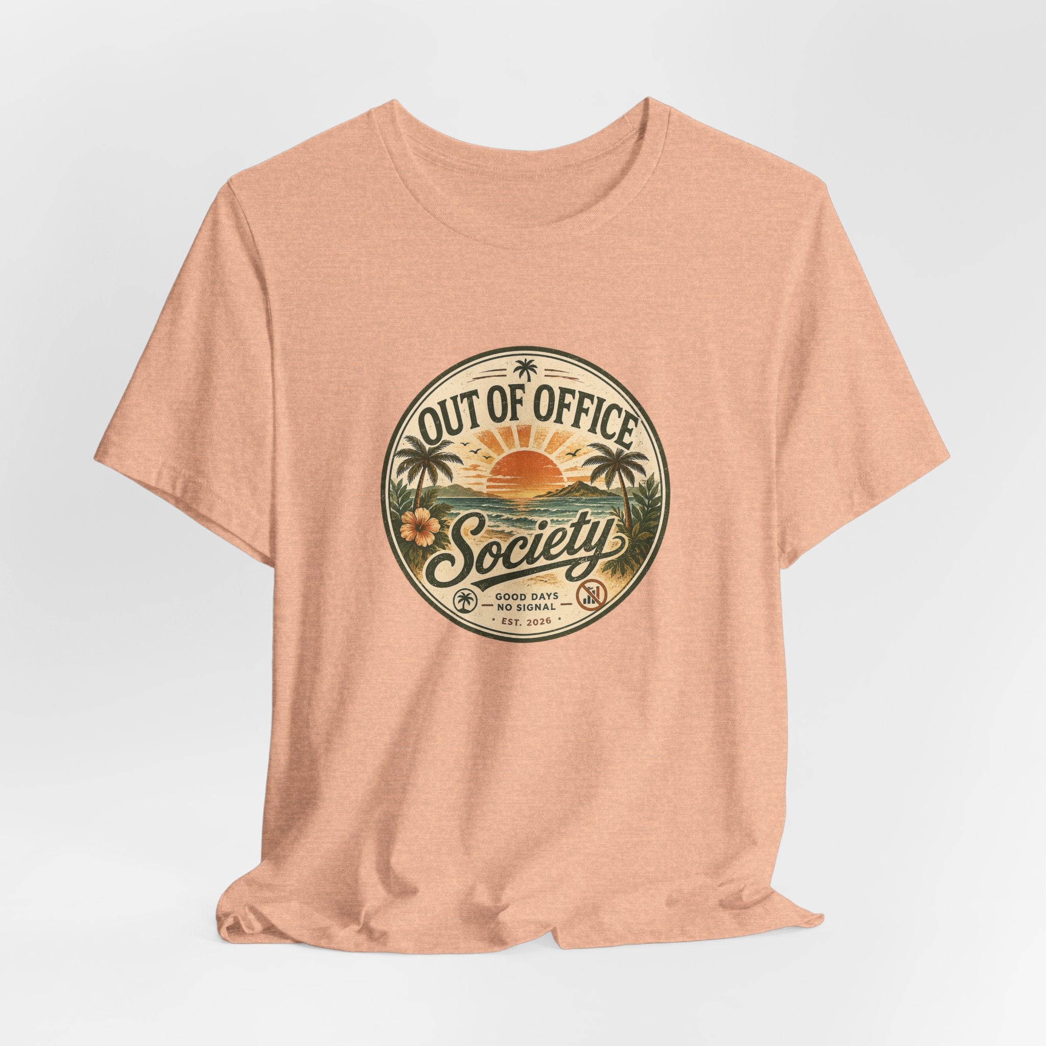 Out of Office Society Tee — Vacation Vibes Sunset Graphic T-Shirt