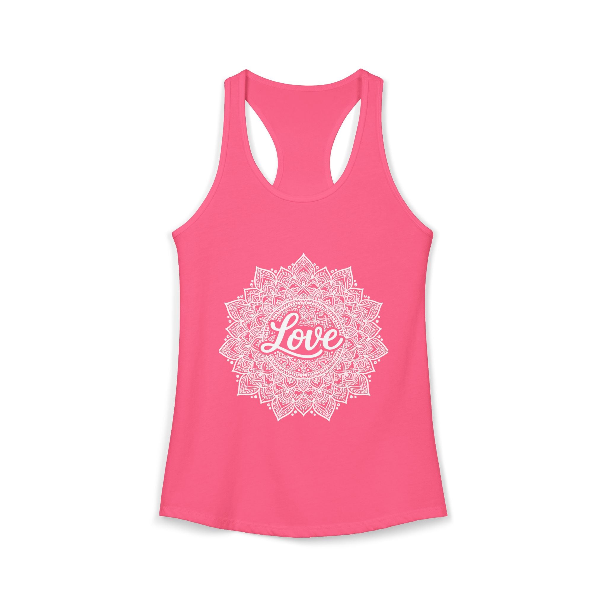 Love Mandala Tank Top for Women – Boho Racerback Beach Shirt