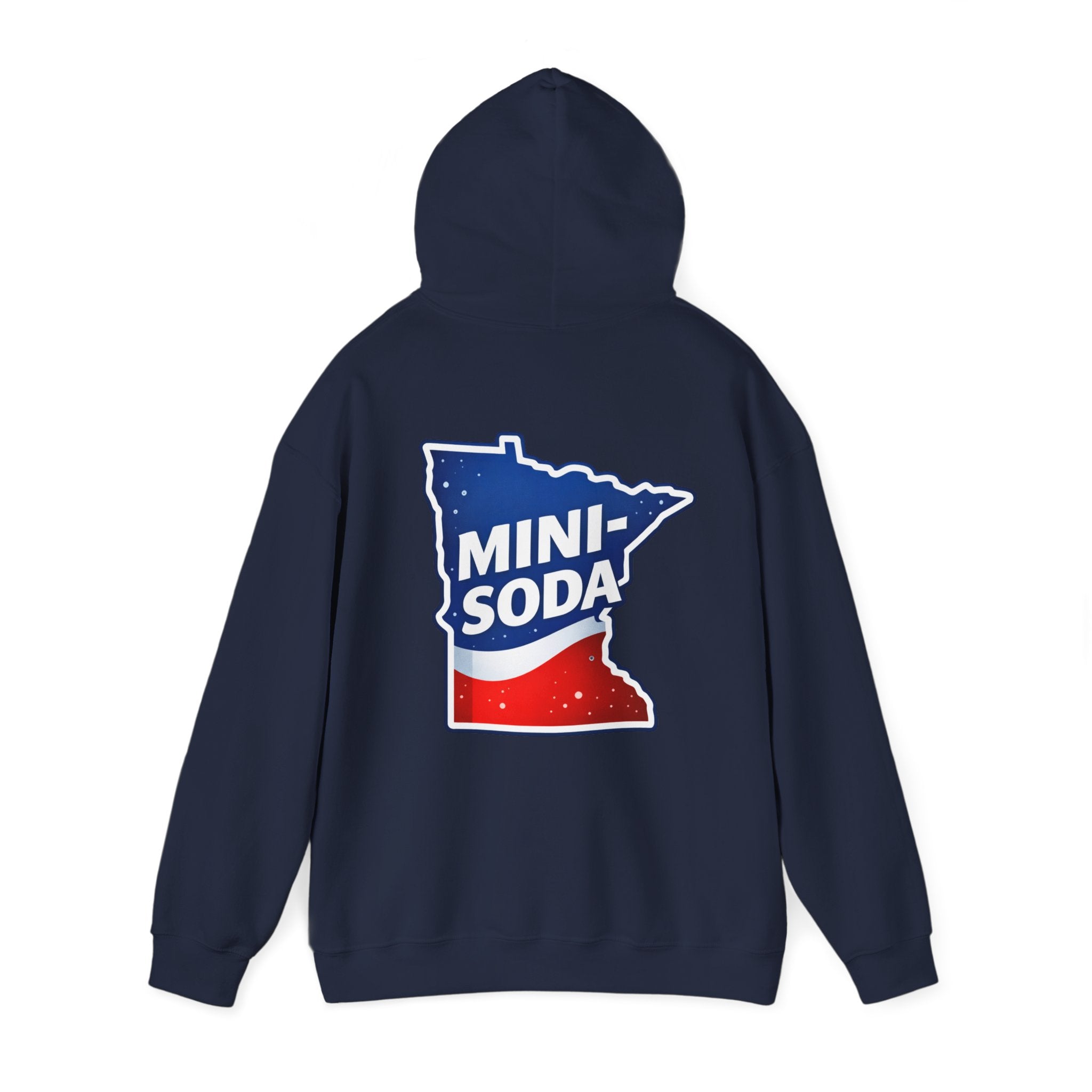 Minnesota Mini-Soda Hooded Sweatshirt — Red White & Blue State Graphic