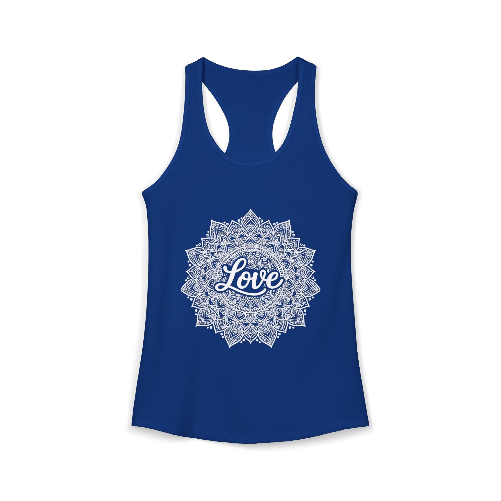 Love Mandala Tank Top for Women – Boho Racerback Beach Shirt