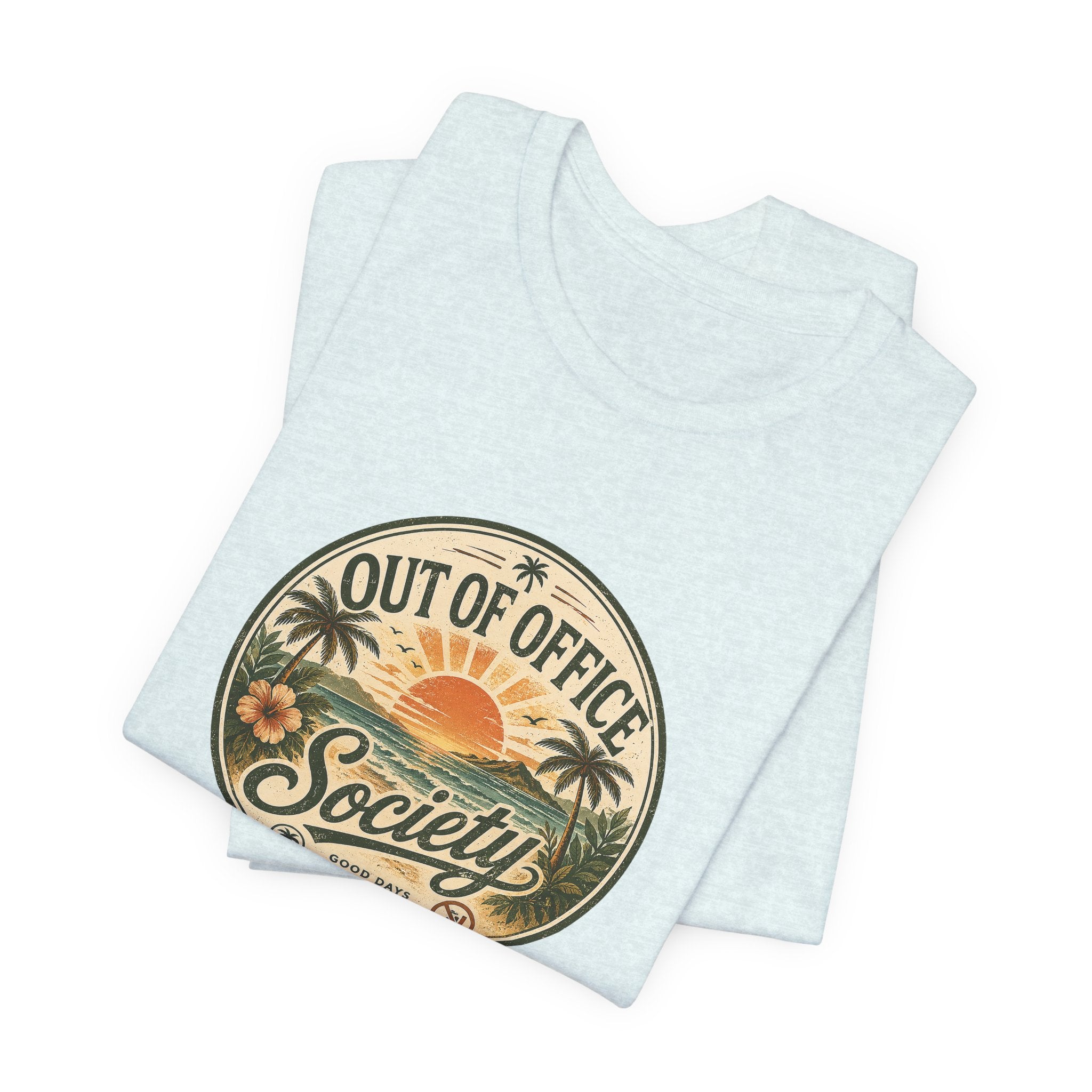 Out of Office Society Tee — Vacation Vibes Sunset Graphic T-Shirt