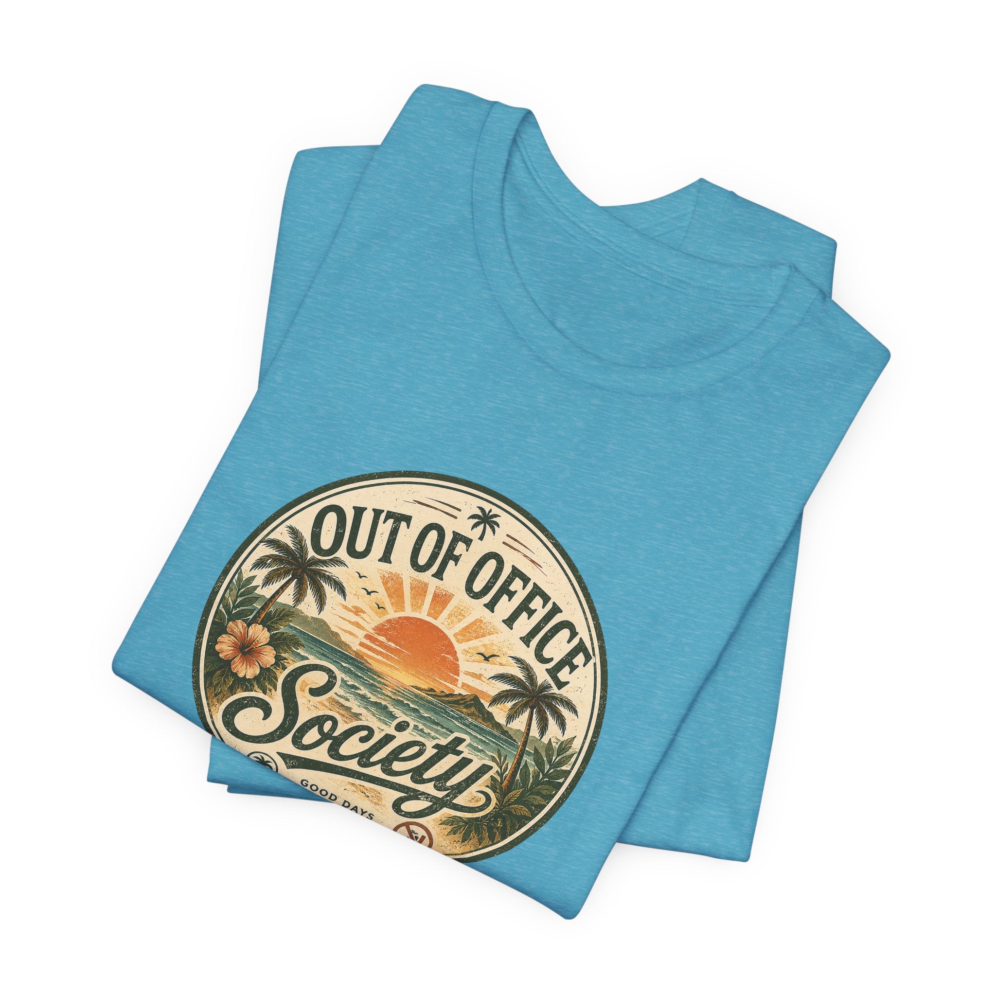 Out of Office Society Tee — Vacation Vibes Sunset Graphic T-Shirt