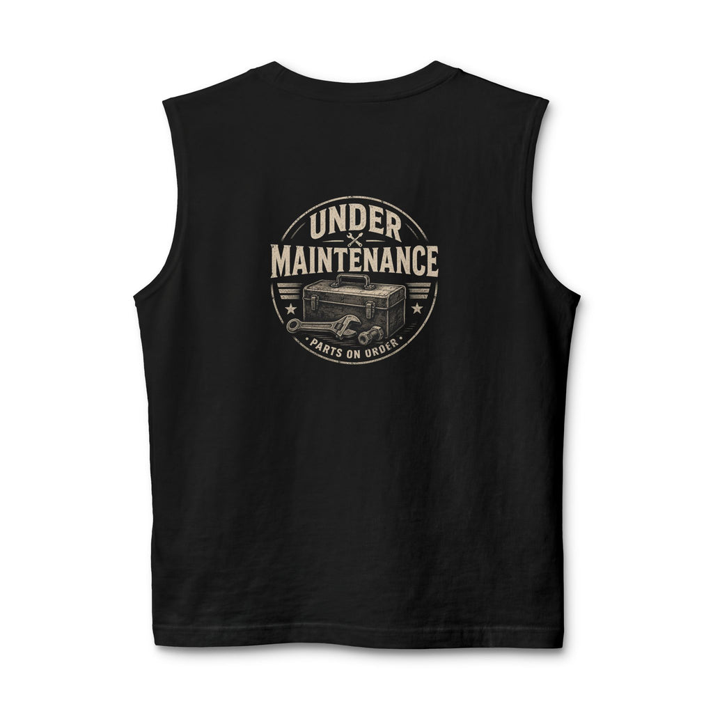 Under Maintenance Muscle Tank — Vintage Truck 'Parts on Order' Sleeveless Tee