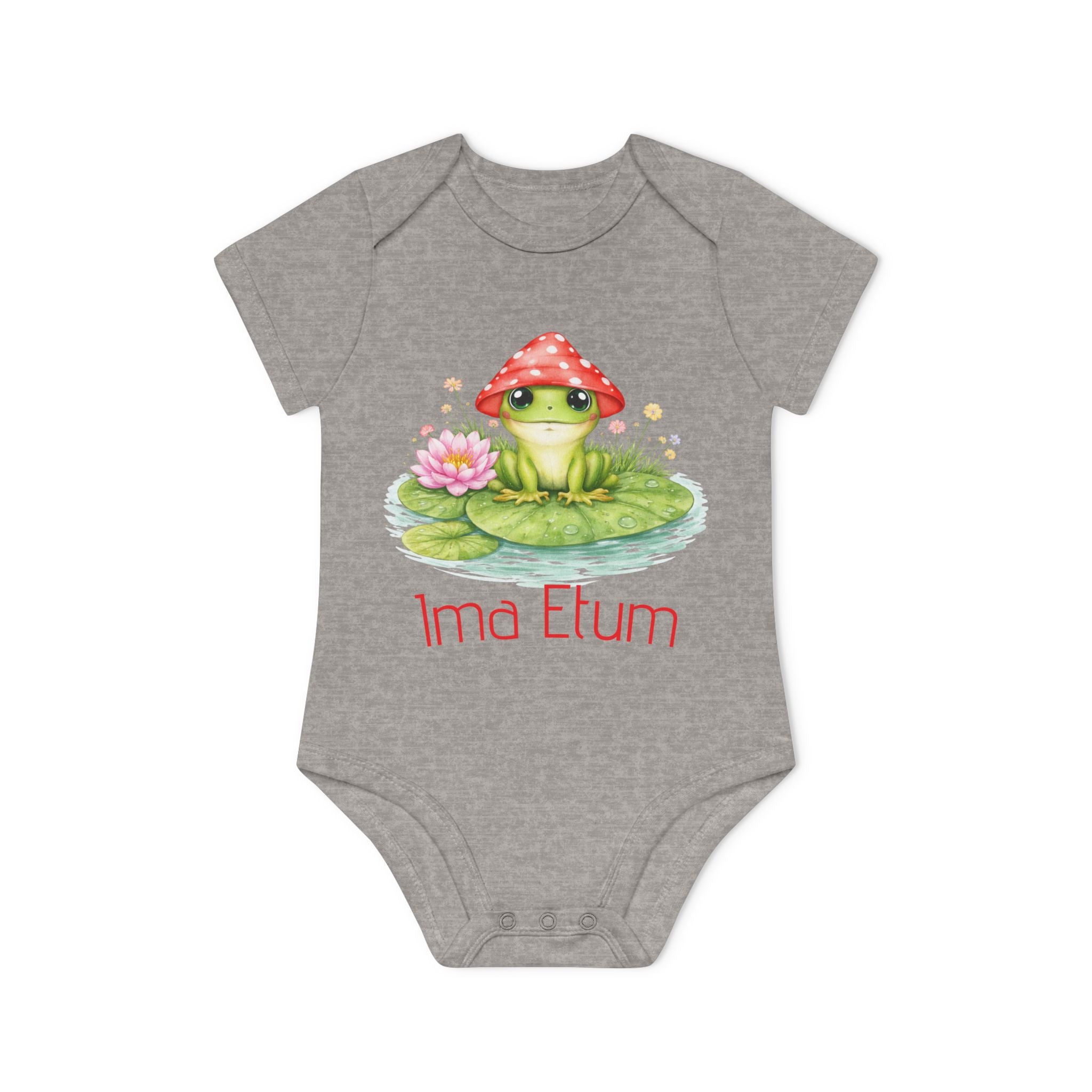 Cute Mushroom Frog Baby Bodysuit – Personalized Name Option