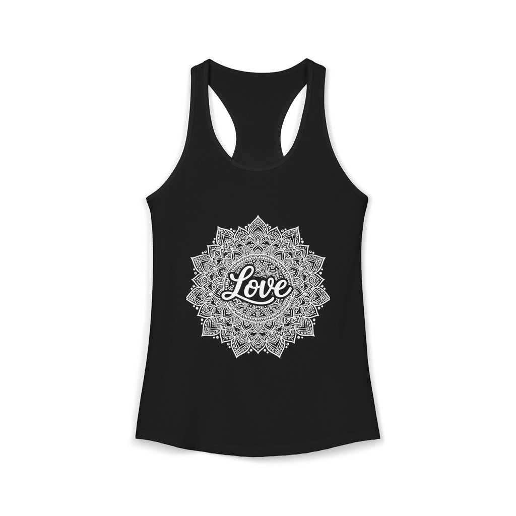 Love Mandala Tank Top for Women – Boho Racerback Beach Shirt