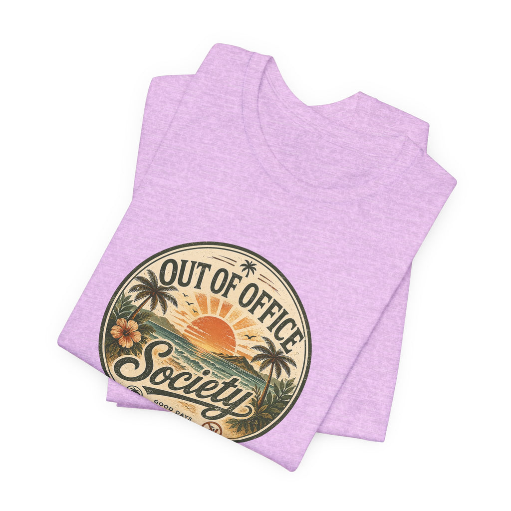 Out of Office Society Tee — Vacation Vibes Sunset Graphic T-Shirt