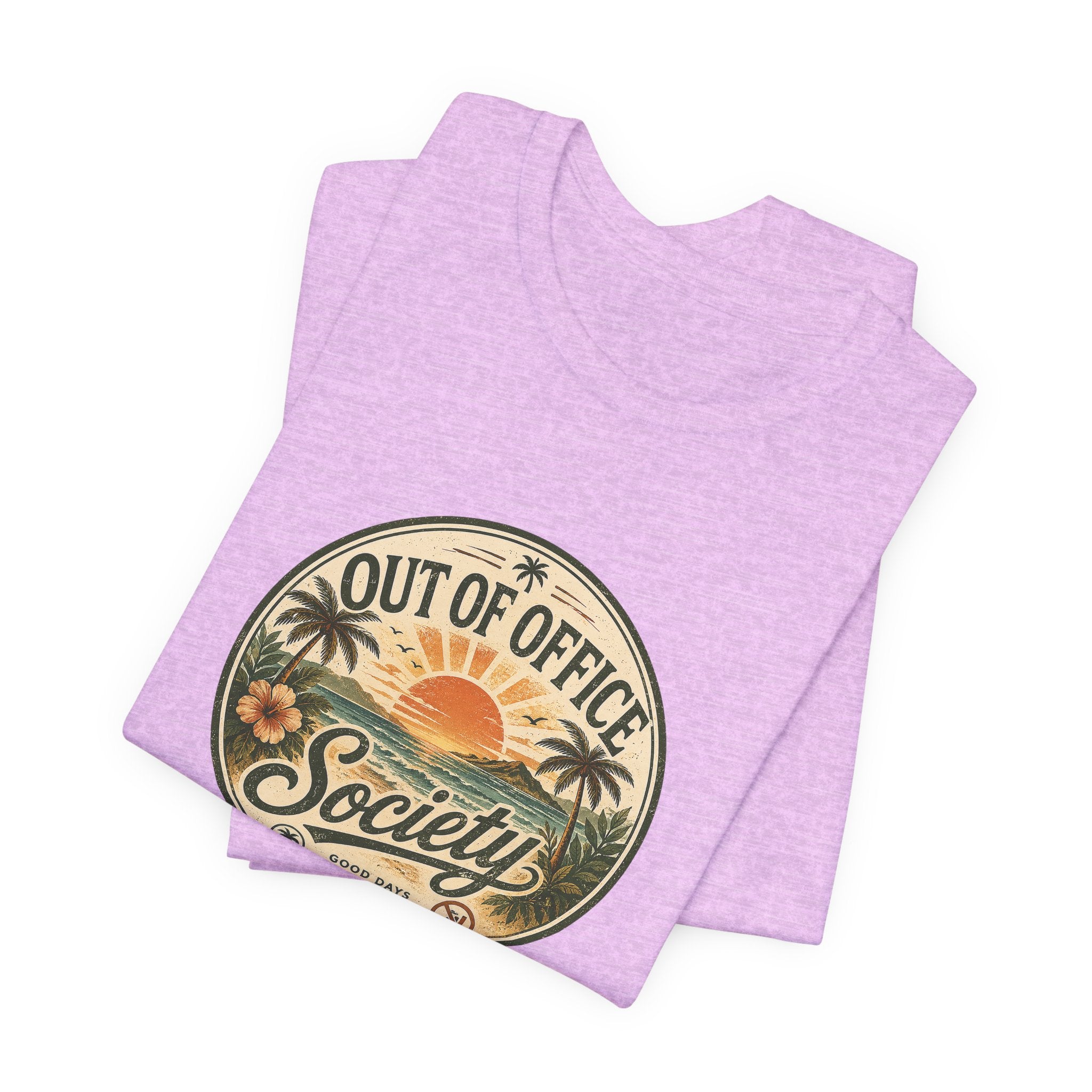 Out of Office Society Tee — Vacation Vibes Sunset Graphic T-Shirt
