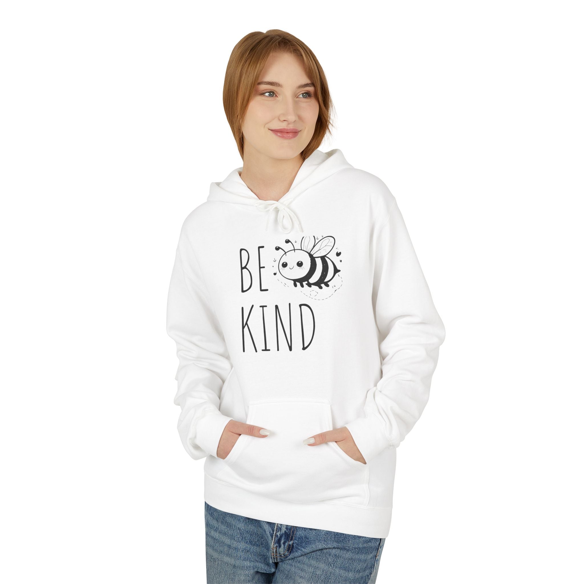 Bee Kind Hoodie — Cute Minimalist Bee Graphic Sweatshirt, Positive Message Gift