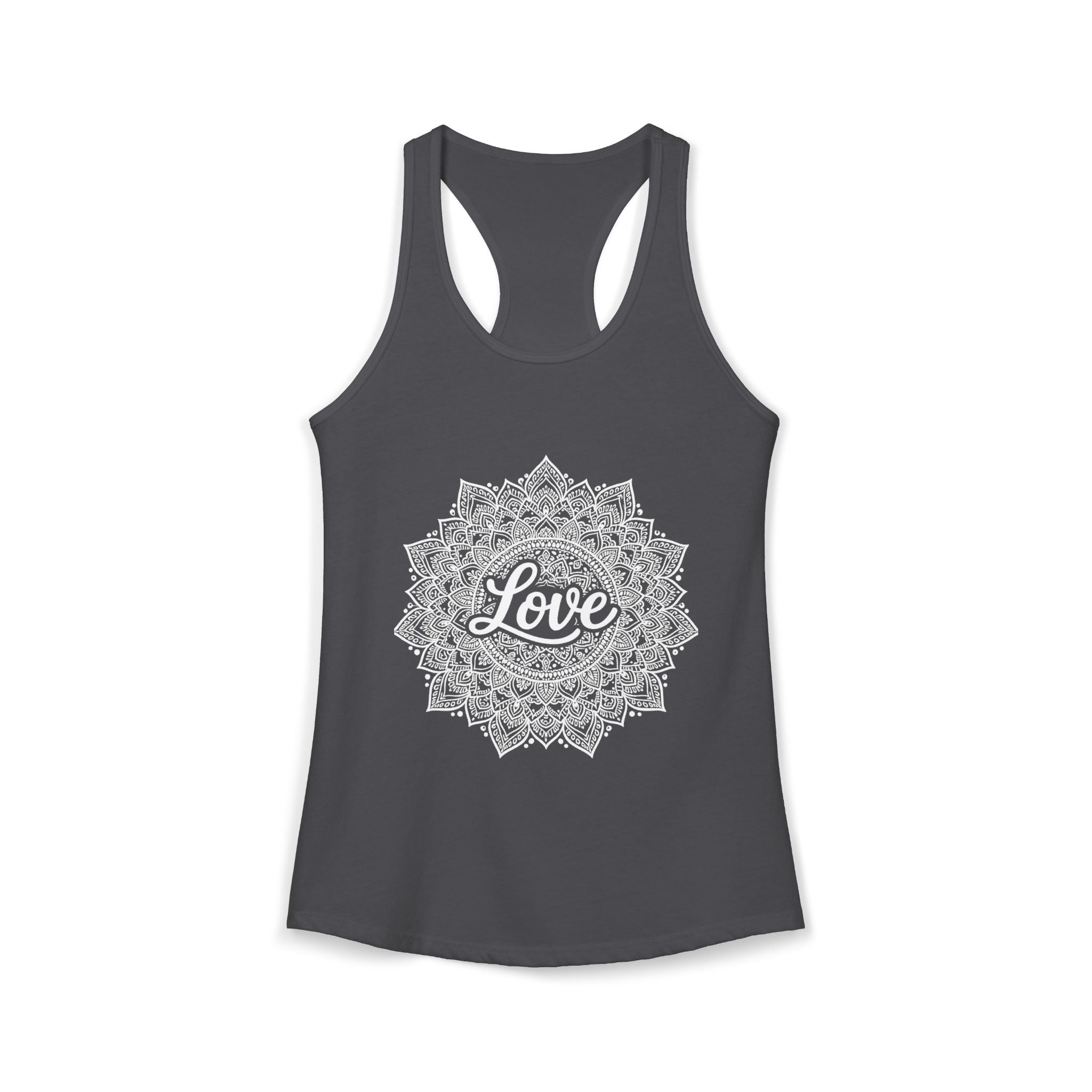 Love Mandala Tank Top for Women – Boho Racerback Beach Shirt