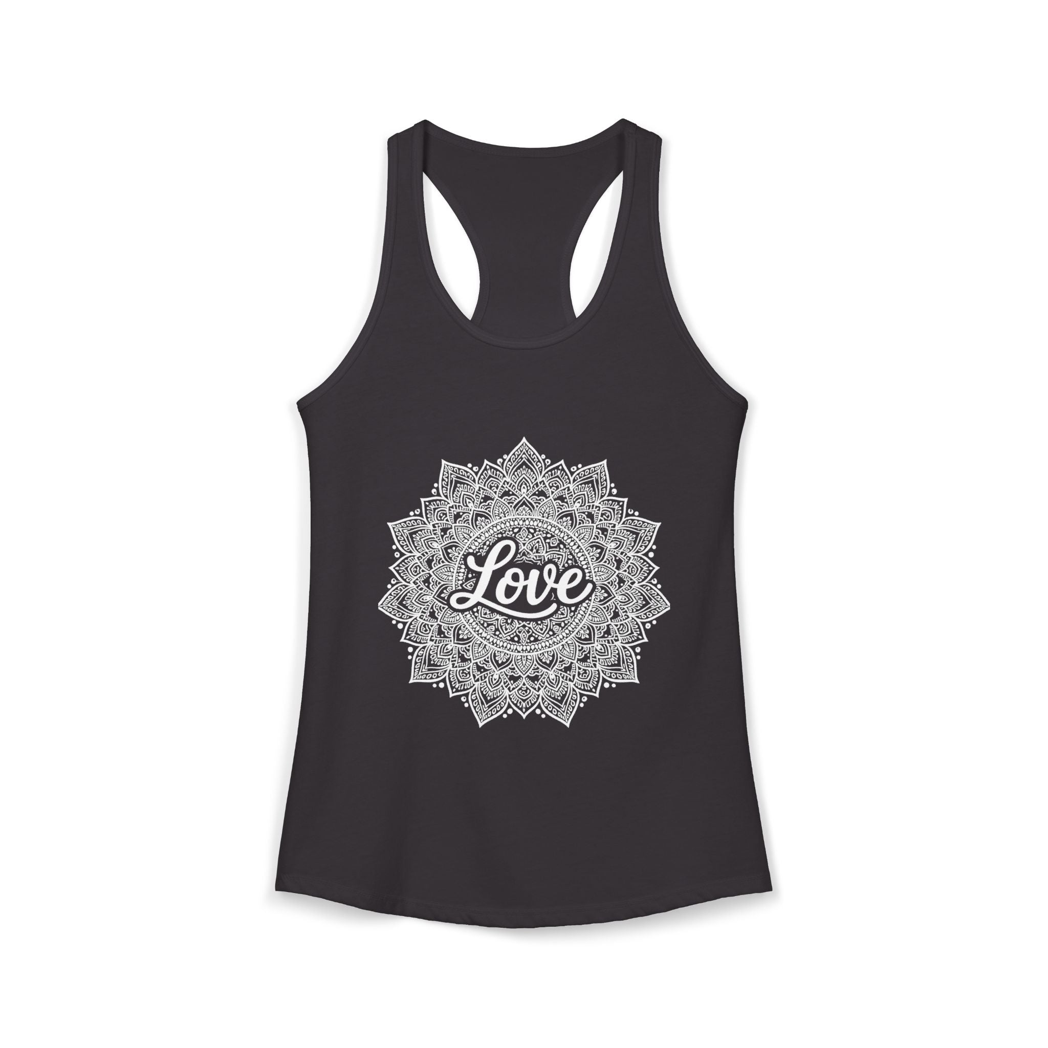 Love Mandala Tank Top for Women – Boho Racerback Beach Shirt