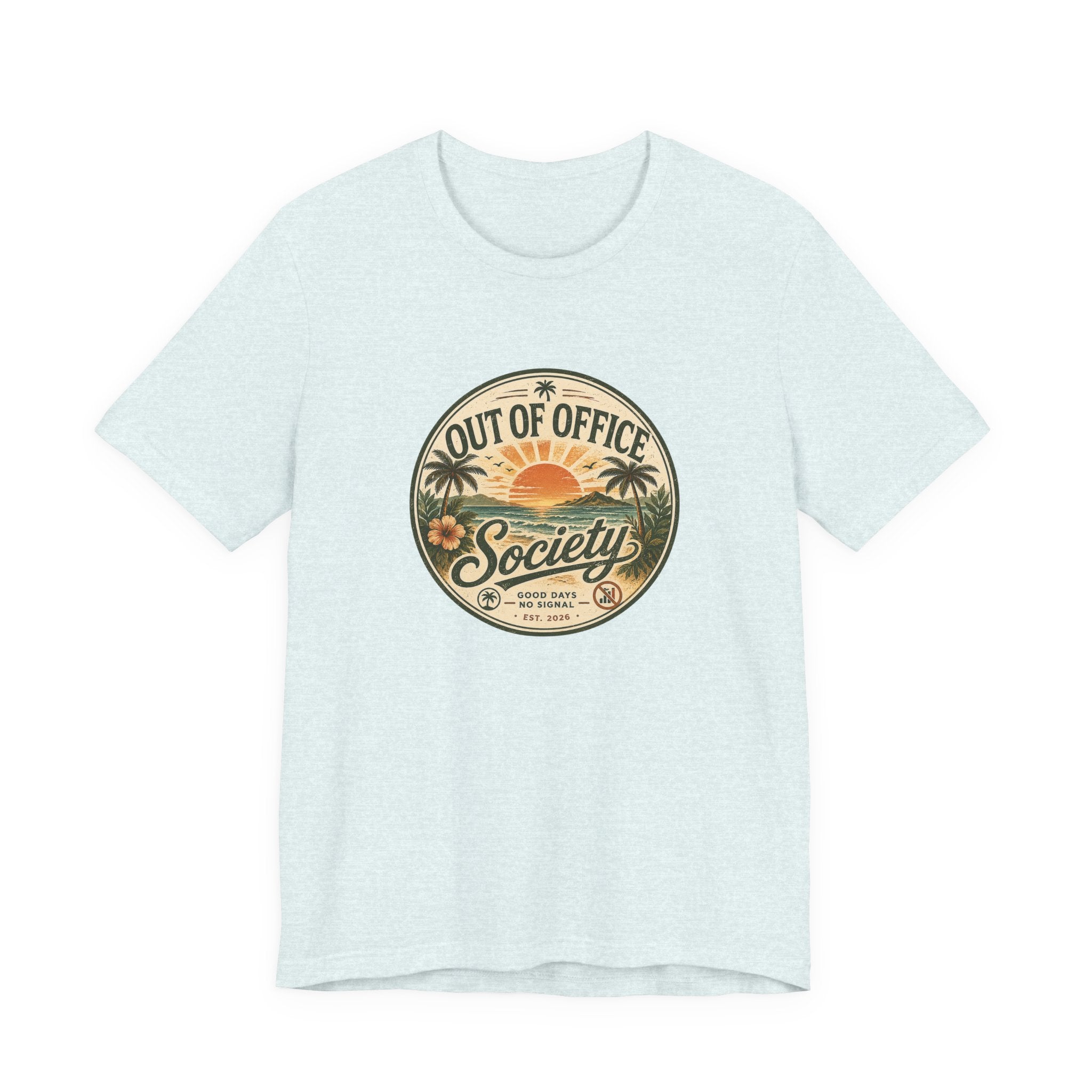 Out of Office Society Tee — Vacation Vibes Sunset Graphic T-Shirt