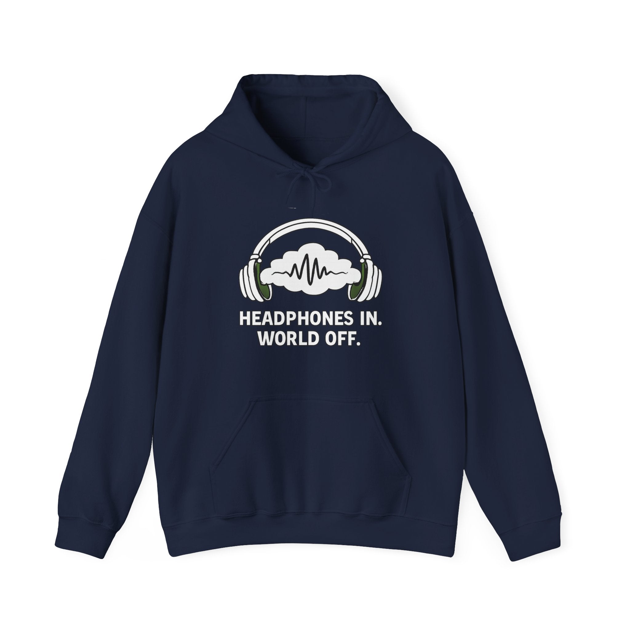 Headphones In World Off Hoodie — Music Lover Graphic Pullover
