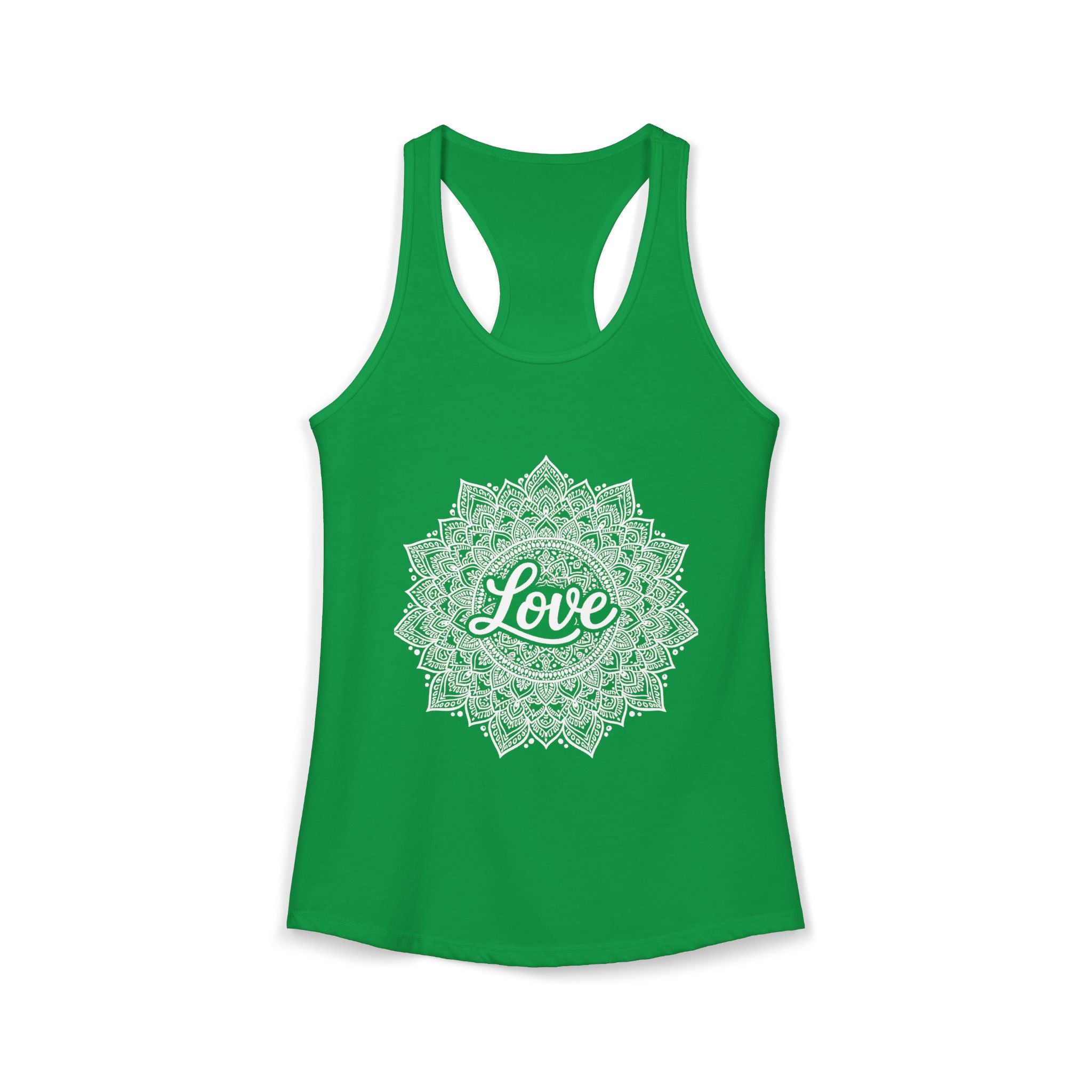 Love Mandala Tank Top for Women – Boho Racerback Beach Shirt