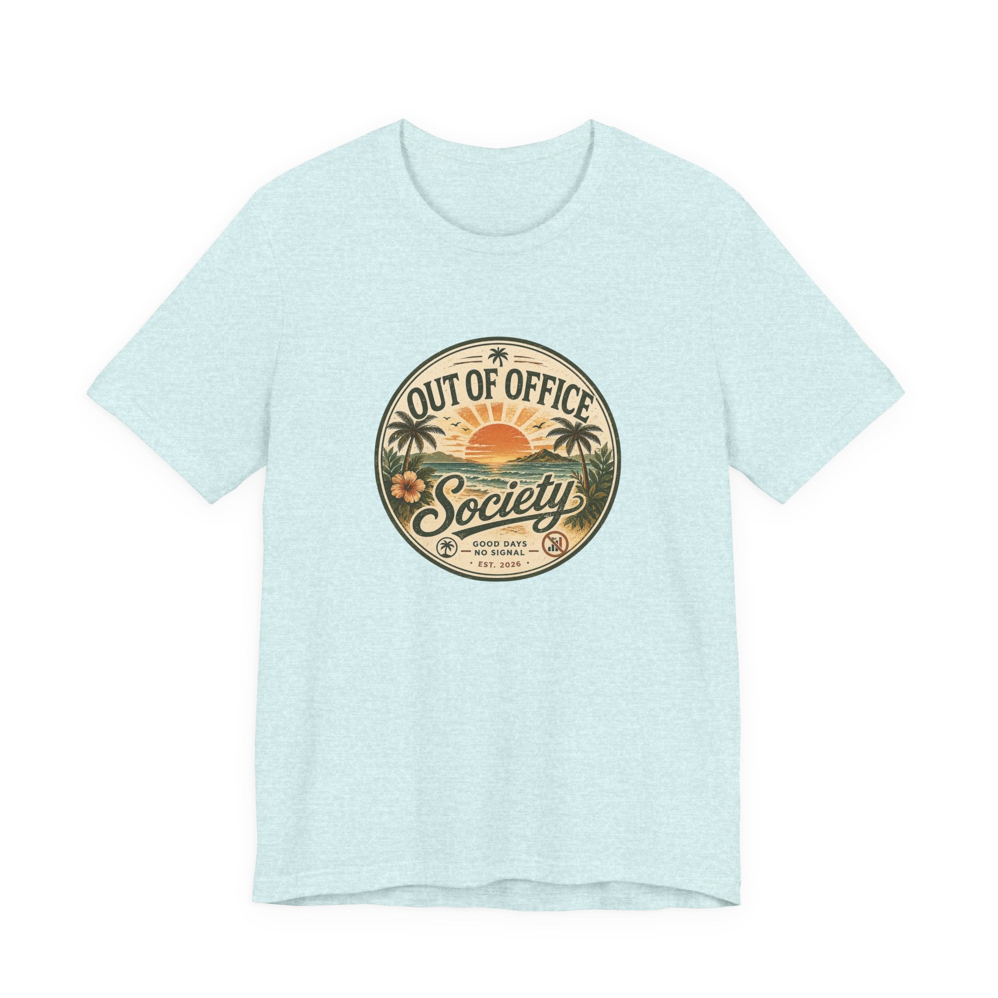 Out of Office Society Tee — Vacation Vibes Sunset Graphic T-Shirt