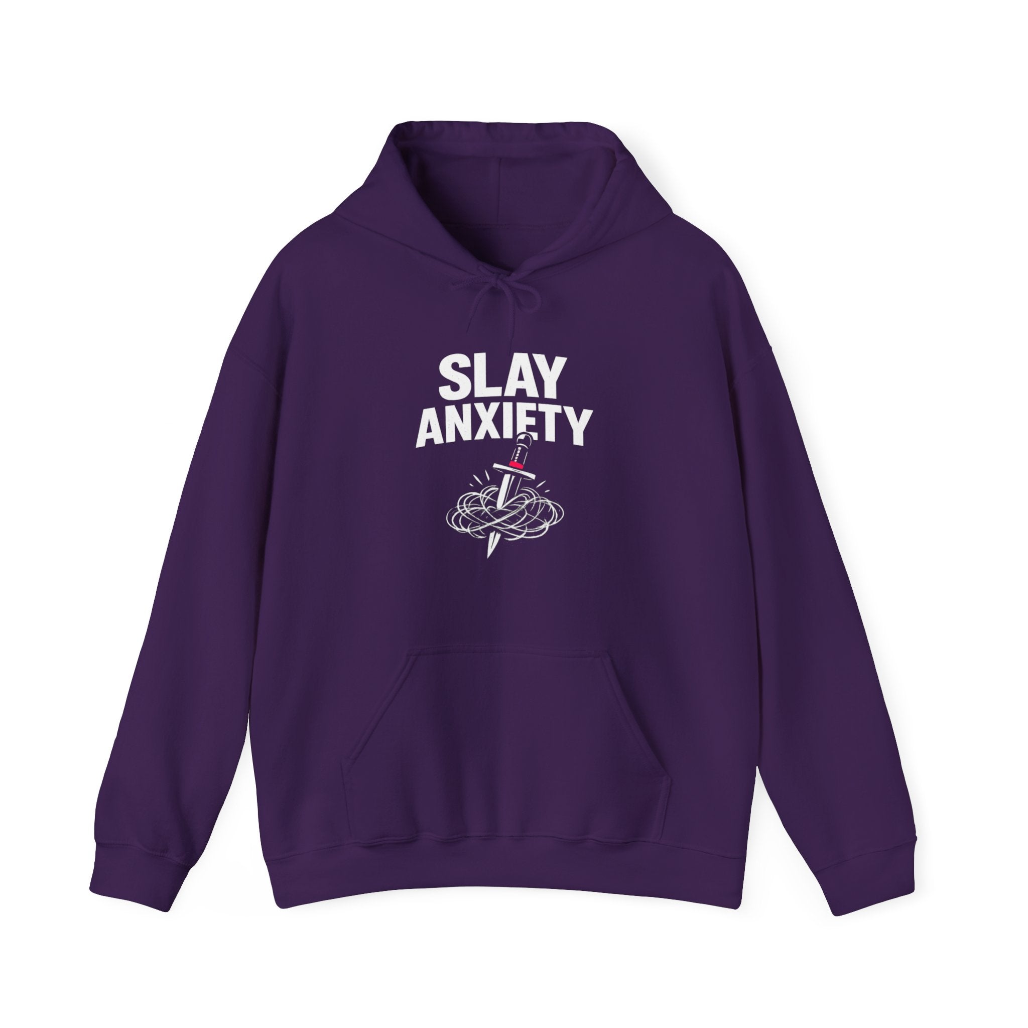 Slay Anxiety Brain Bloom Hoodie – Minimal Floral Brain Anatomy Sweatshirt (with Tiny Red Heart)