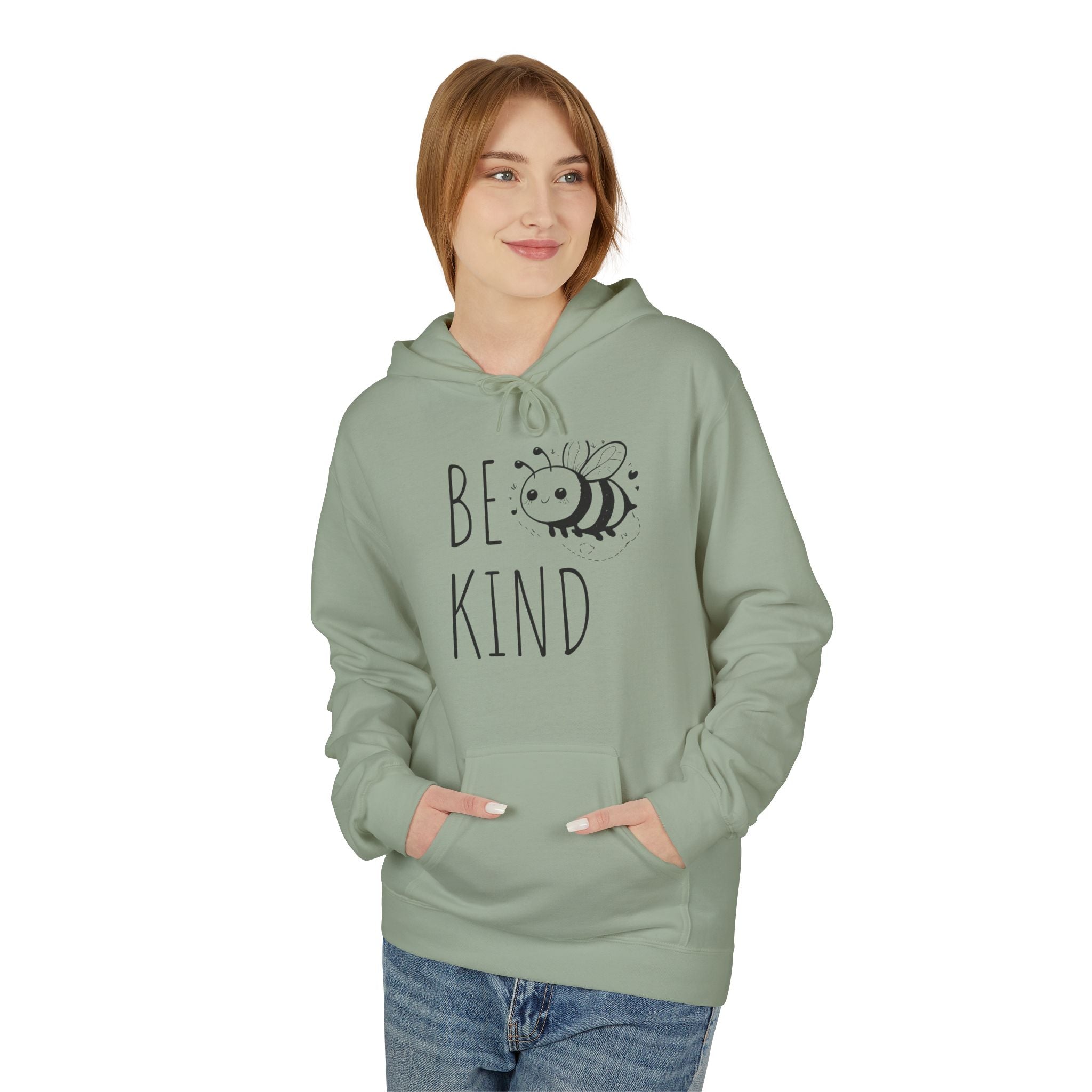 Bee Kind Hoodie — Cute Minimalist Bee Graphic Sweatshirt, Positive Message Gift