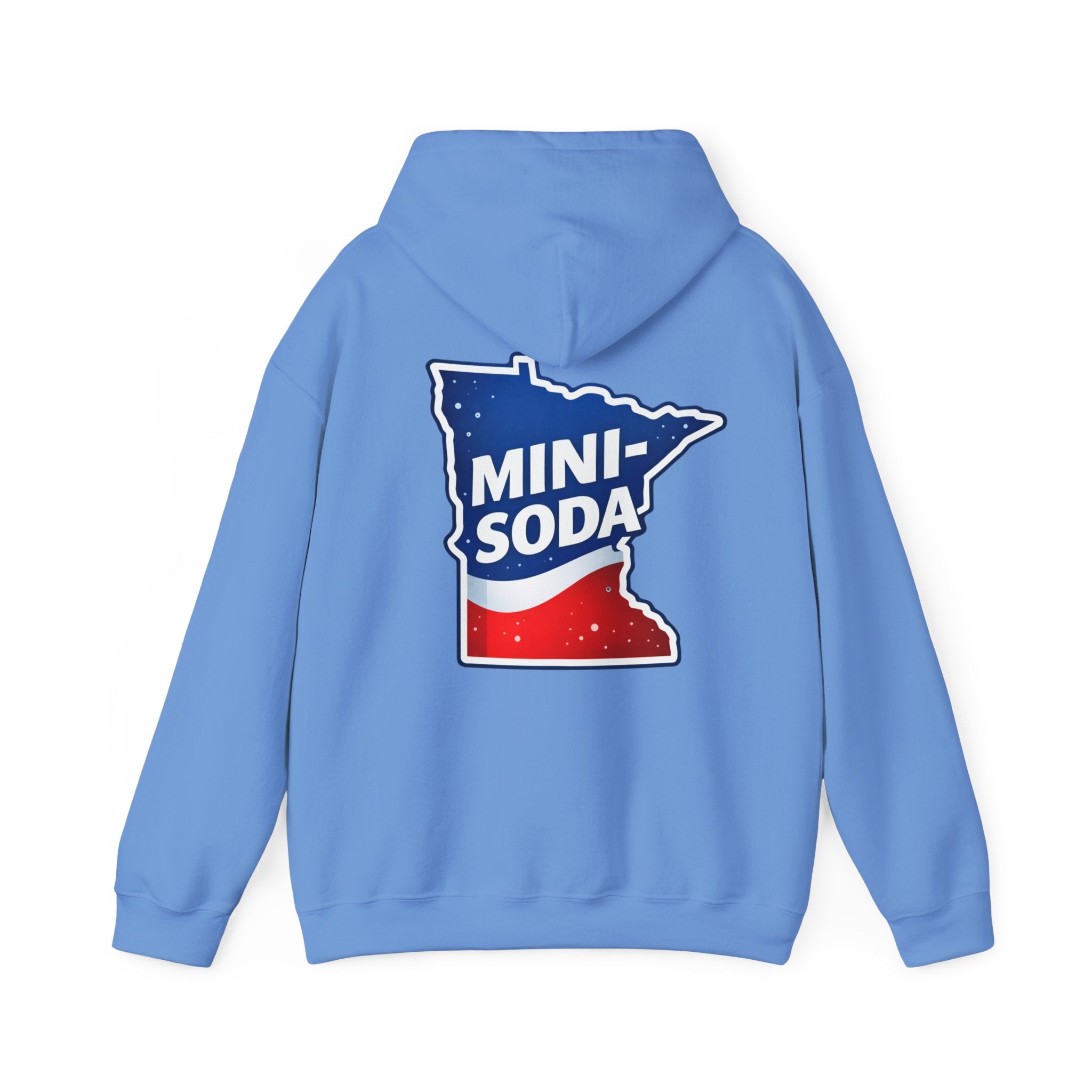 Minnesota Mini-Soda Hooded Sweatshirt — Red White & Blue State Graphic